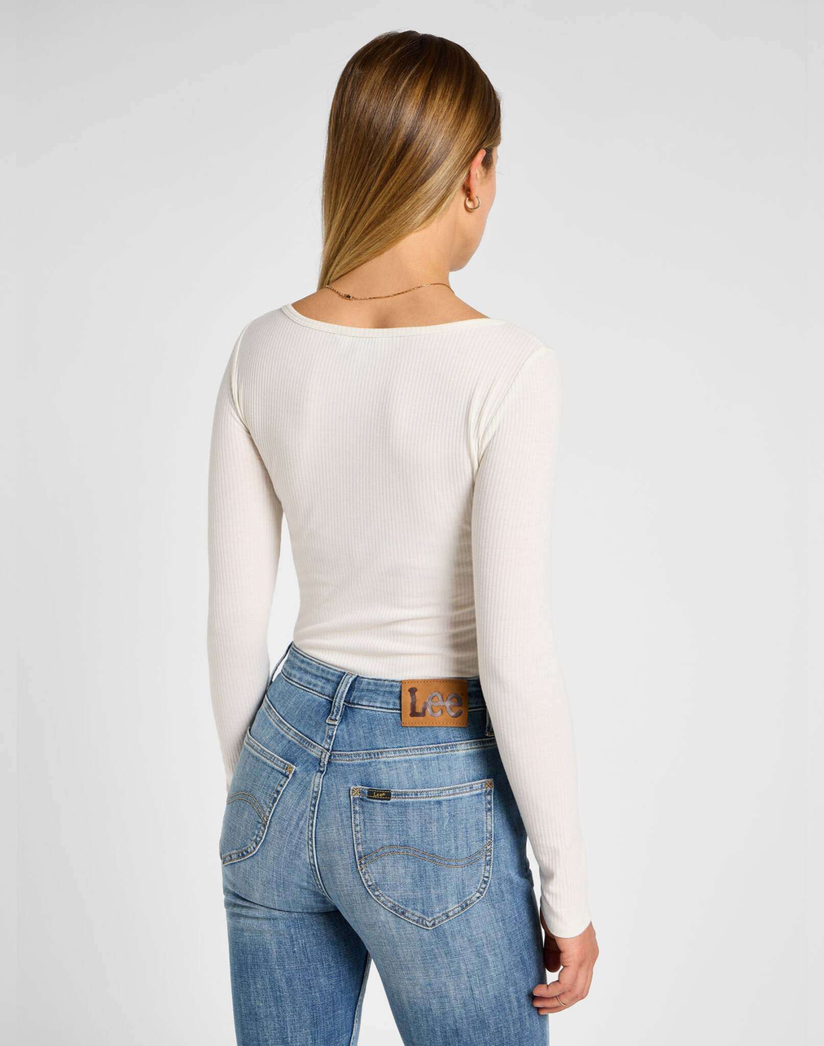 Tee-shirt à manches longues Boat Neck en écru T-shirts Lee   