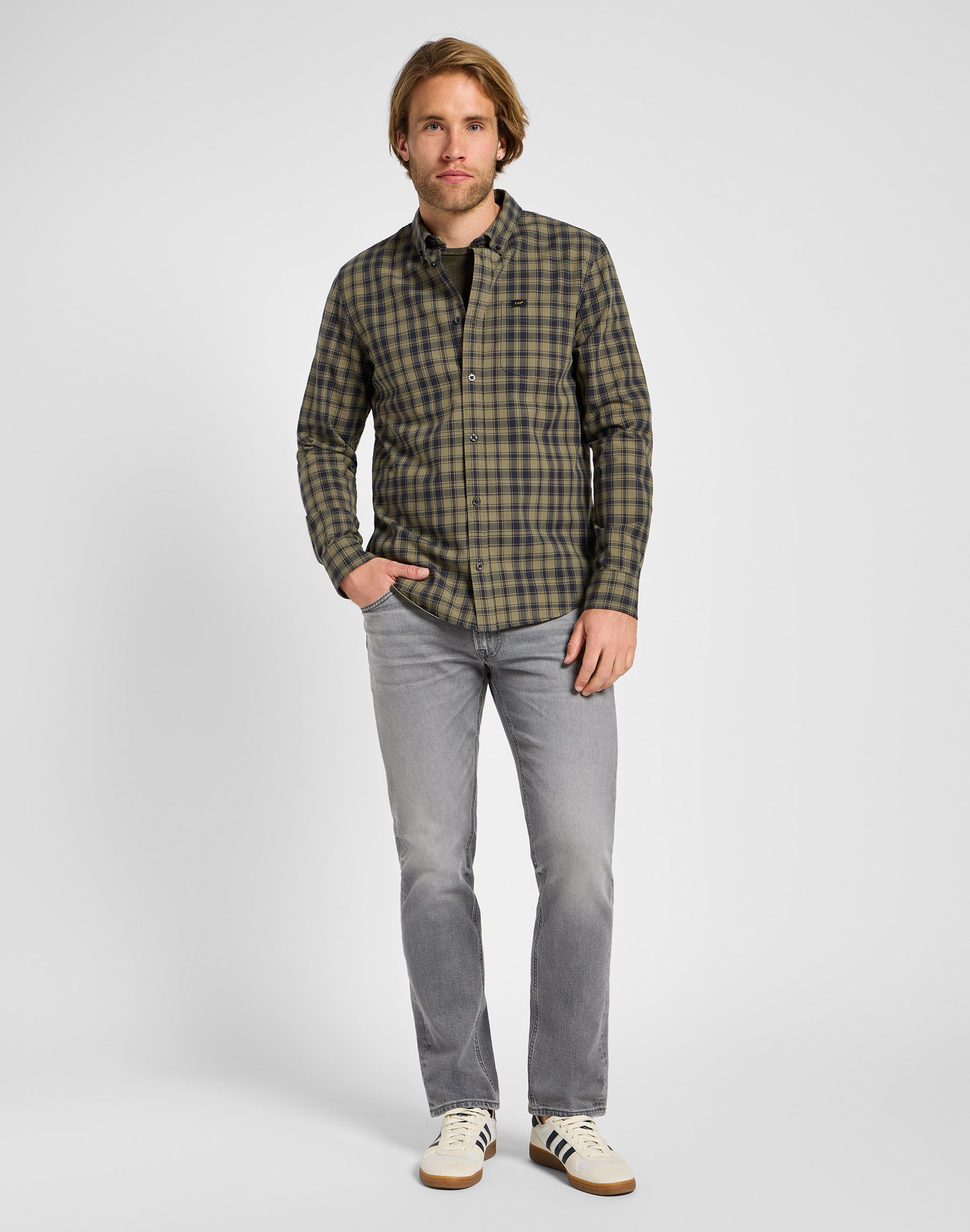 Lee Button Down in Green Chemises Lee   