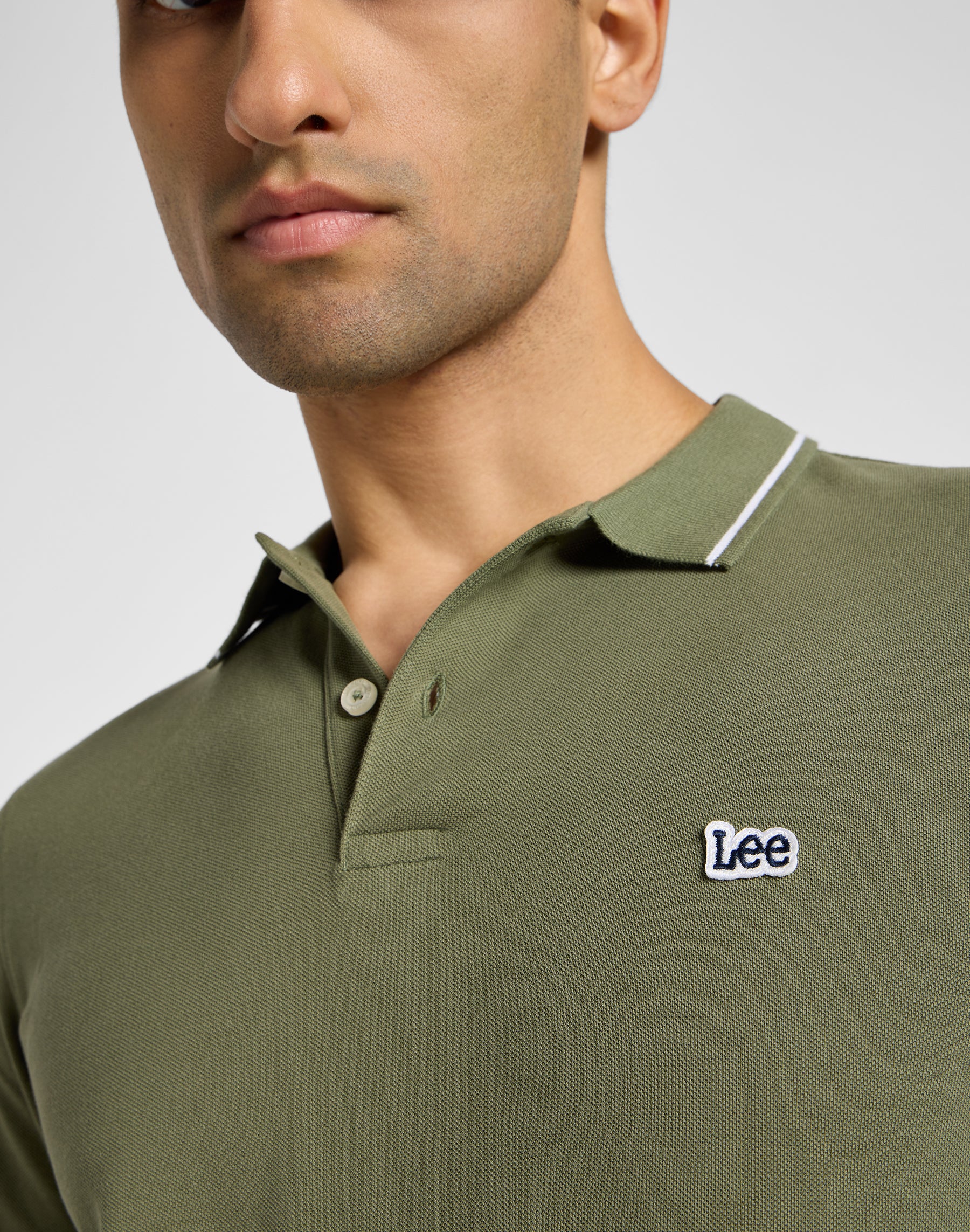 Manches longues Pique Polo in Mercantile Green Polos Lee   