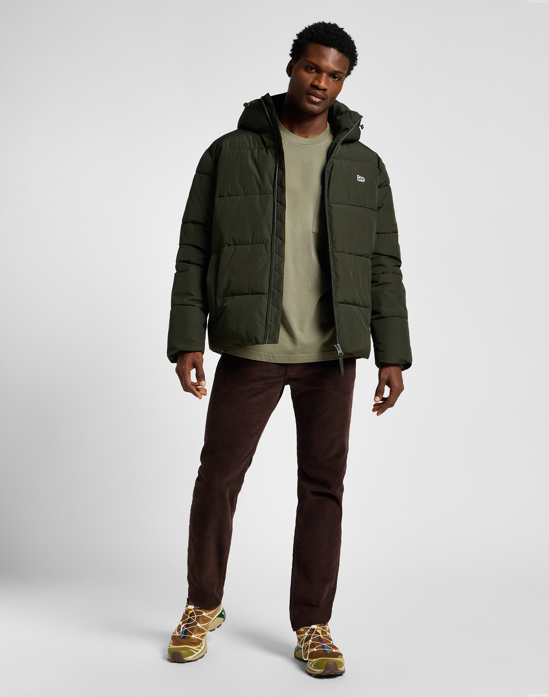 Puffer Jacket in Olive Night Vestes Lee   