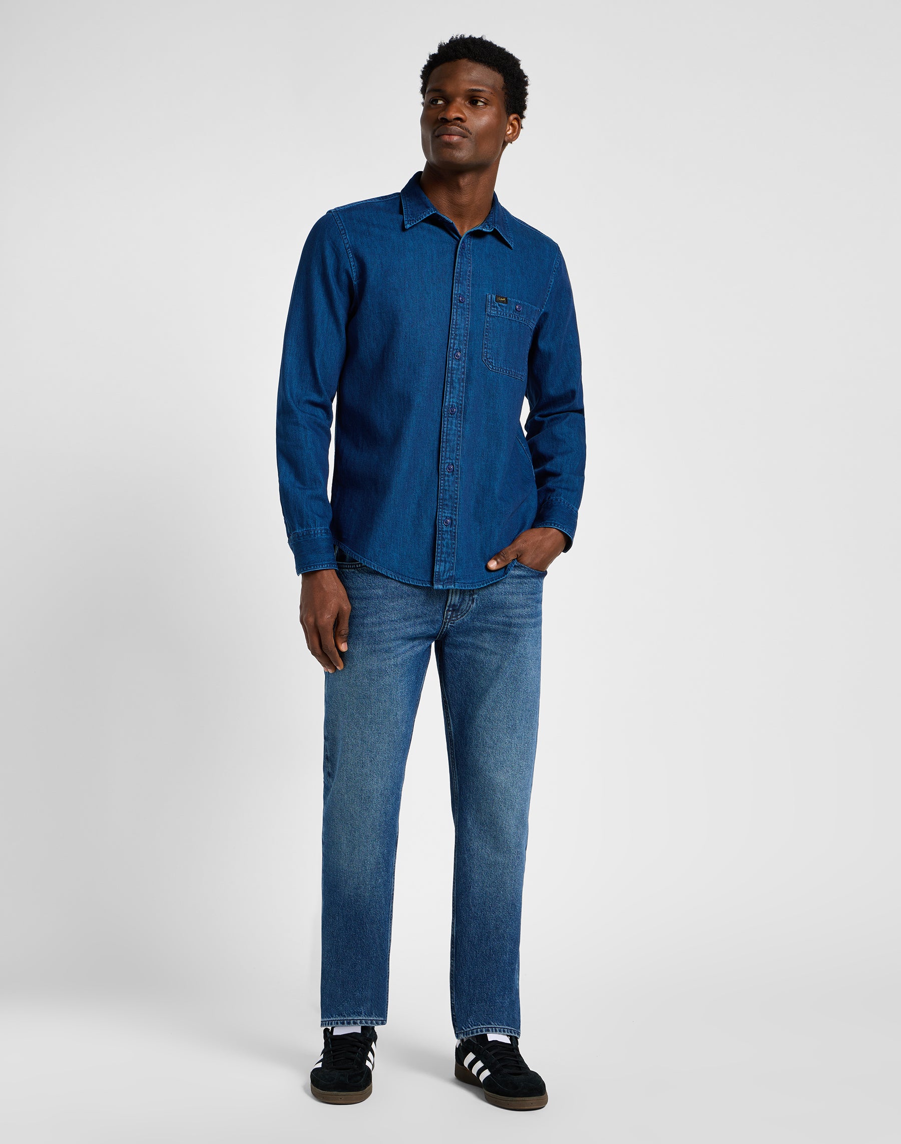 Leesure Shirt in Inky Blue Wash Chemises Lee   