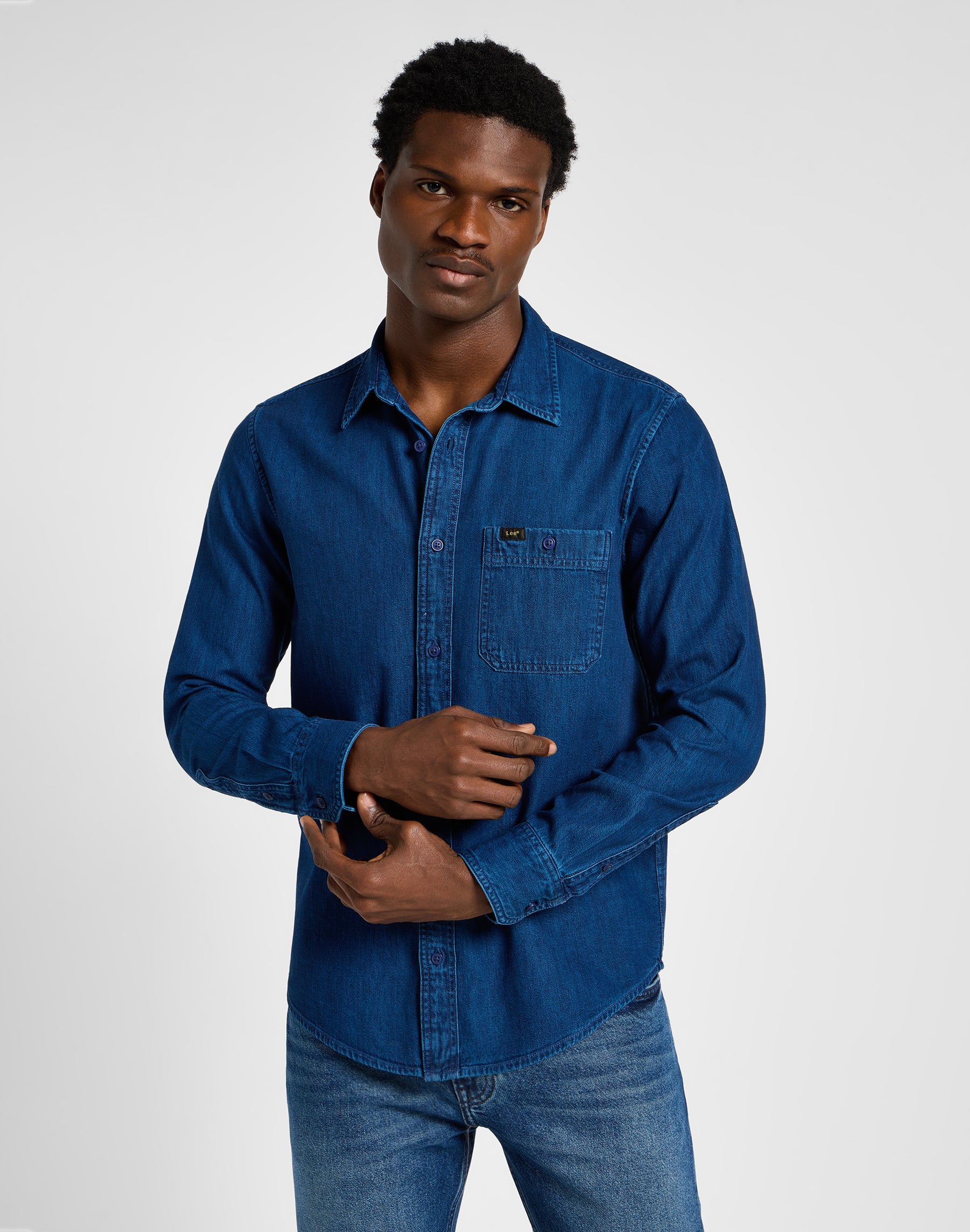 Leesure Shirt in Inky Blue Wash Chemises Lee   