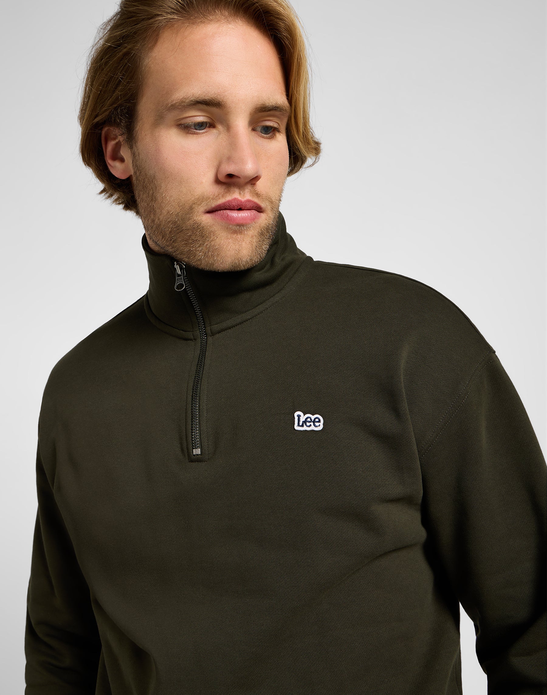 Sweat-shirt à col ras du cou in Olive Night Sweatshirts Lee   