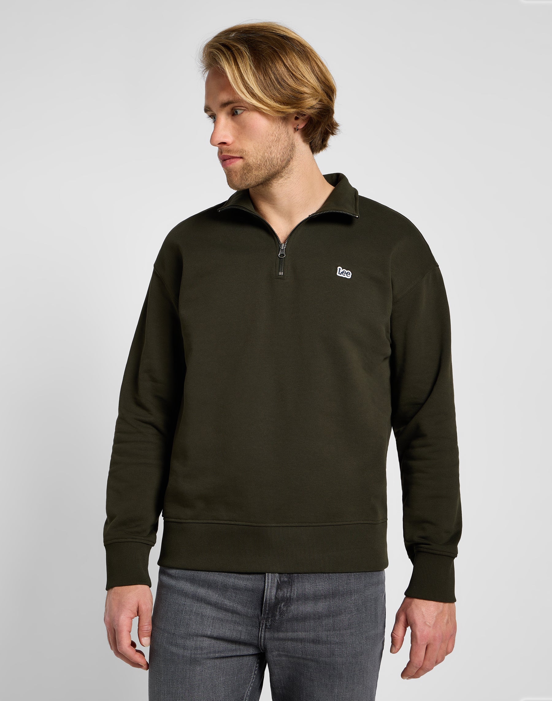 Sweat-shirt à col ras du cou in Olive Night Sweatshirts Lee   