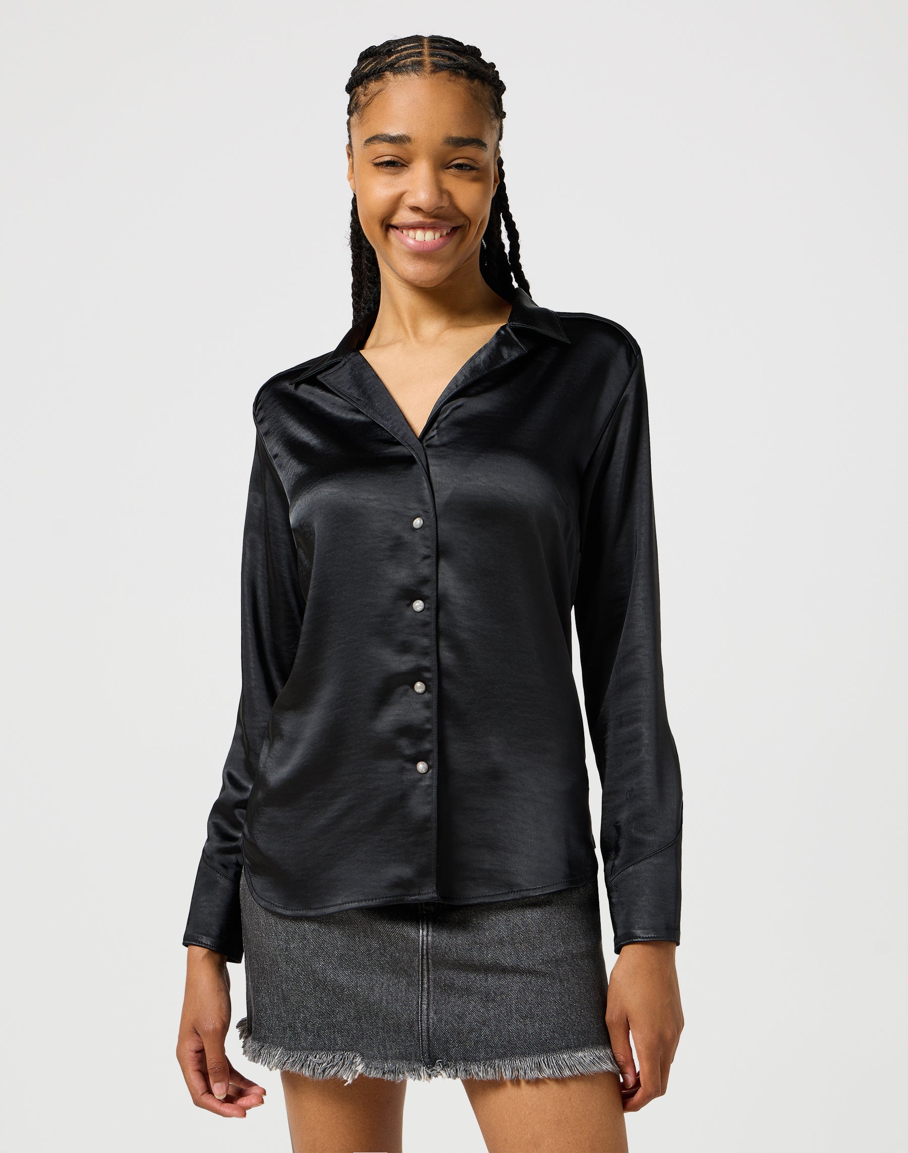 Slim Blouse in Black Chemises Wrangler   