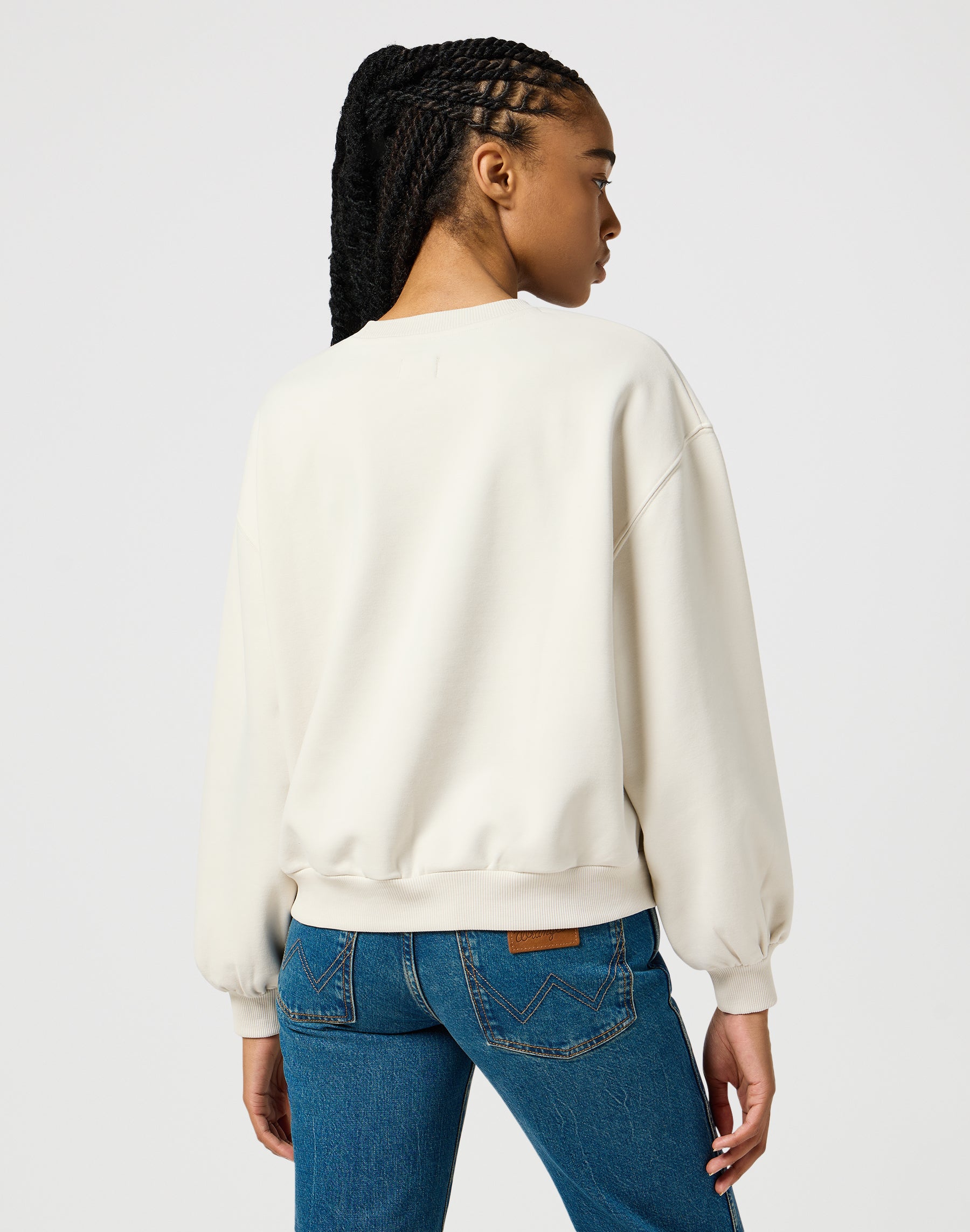 Sweat oversized en blanc vintage Pull Wrangler   