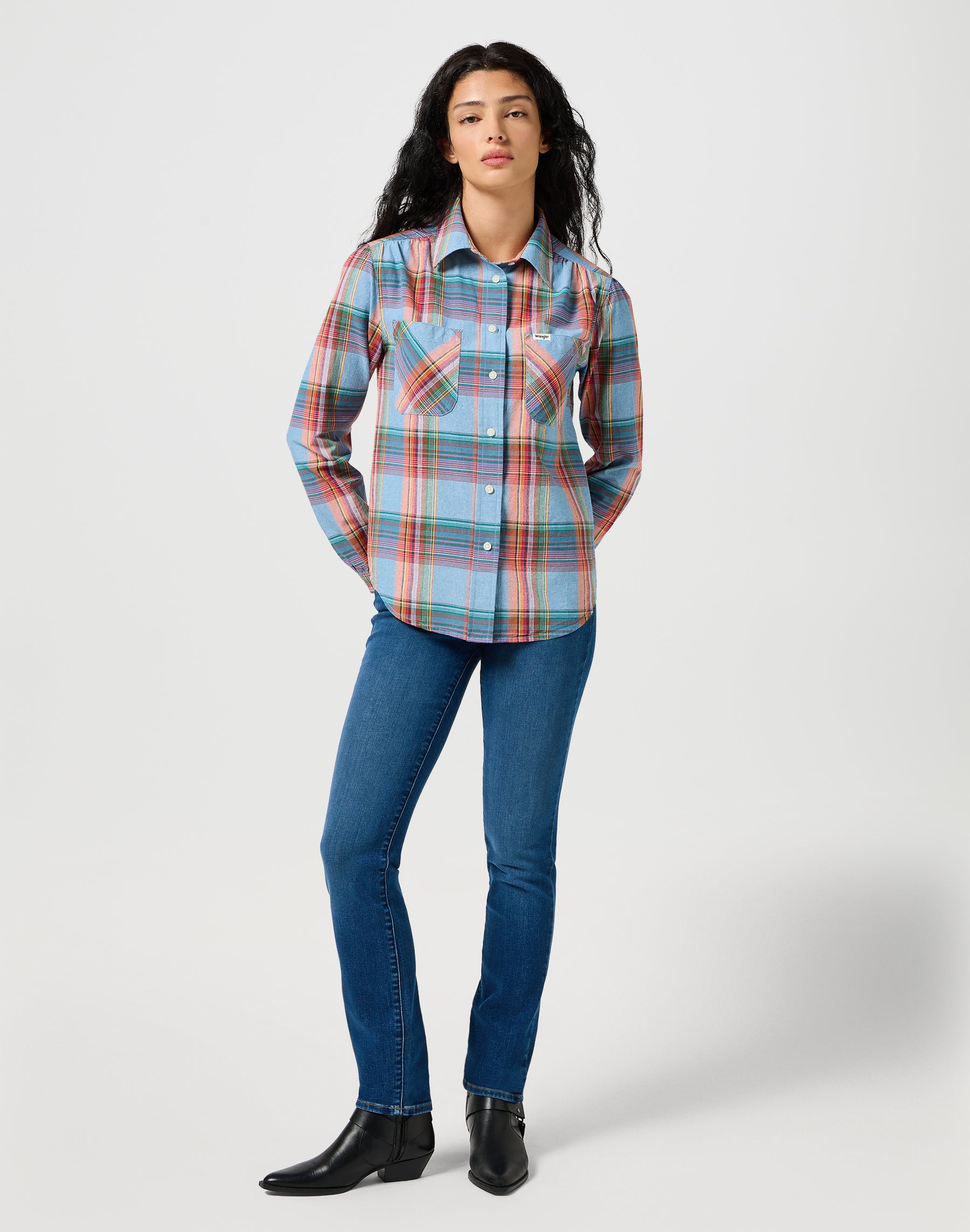 Femme Western Shirt in Indigo Chemises Wrangler   