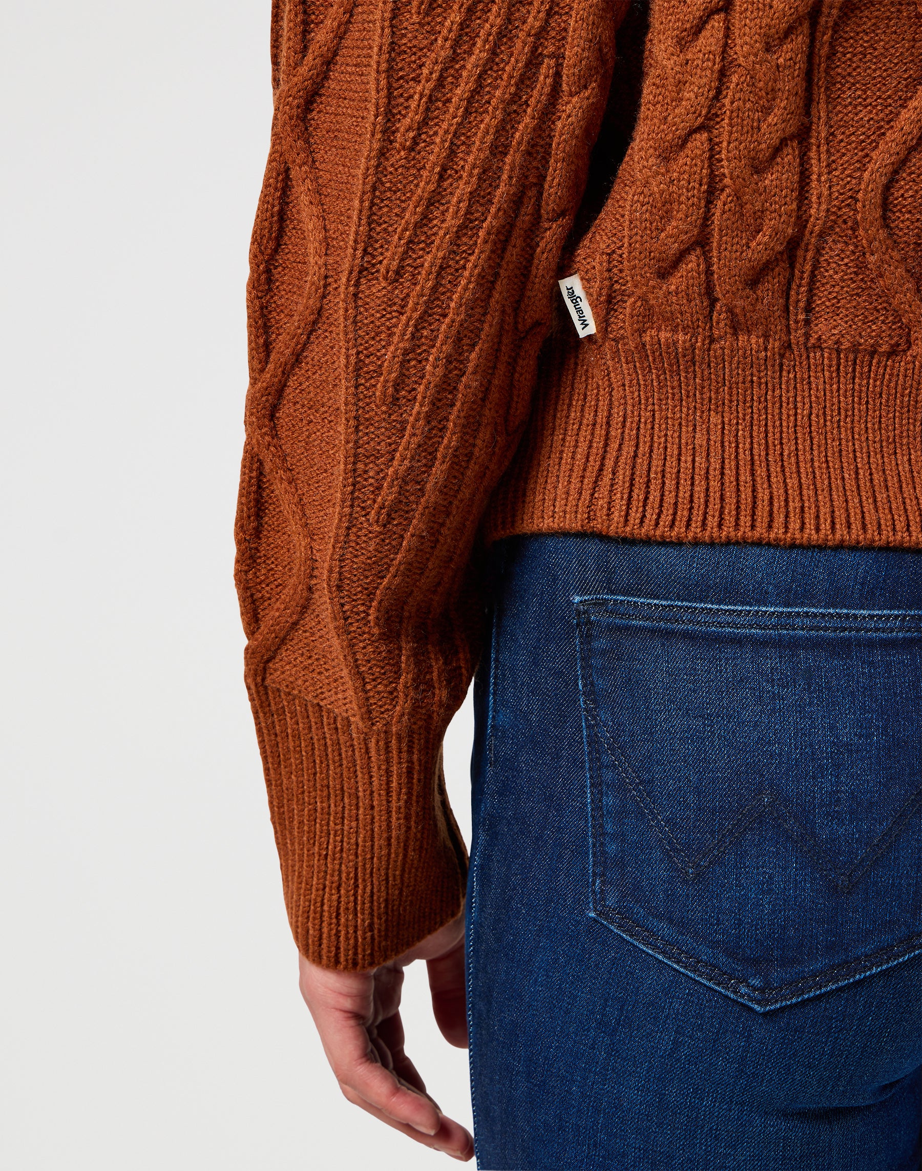 Cable Knit Sweater in Gingerbread Pullover Wrangler   