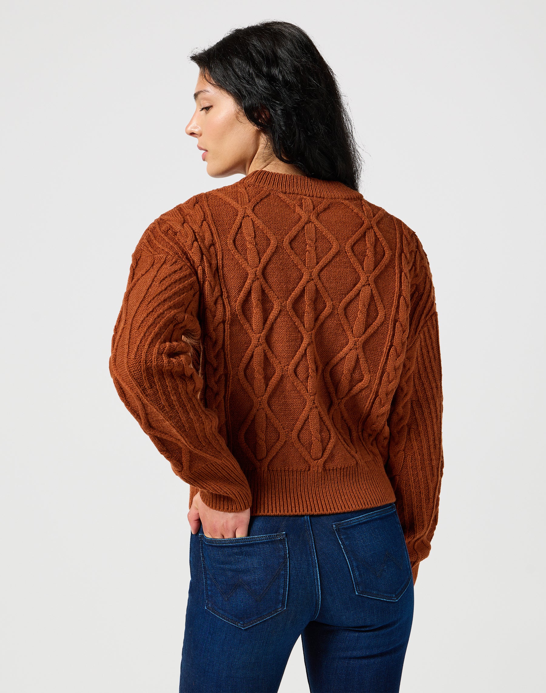 Cable Knit Sweater in Gingerbread Pullover Wrangler   