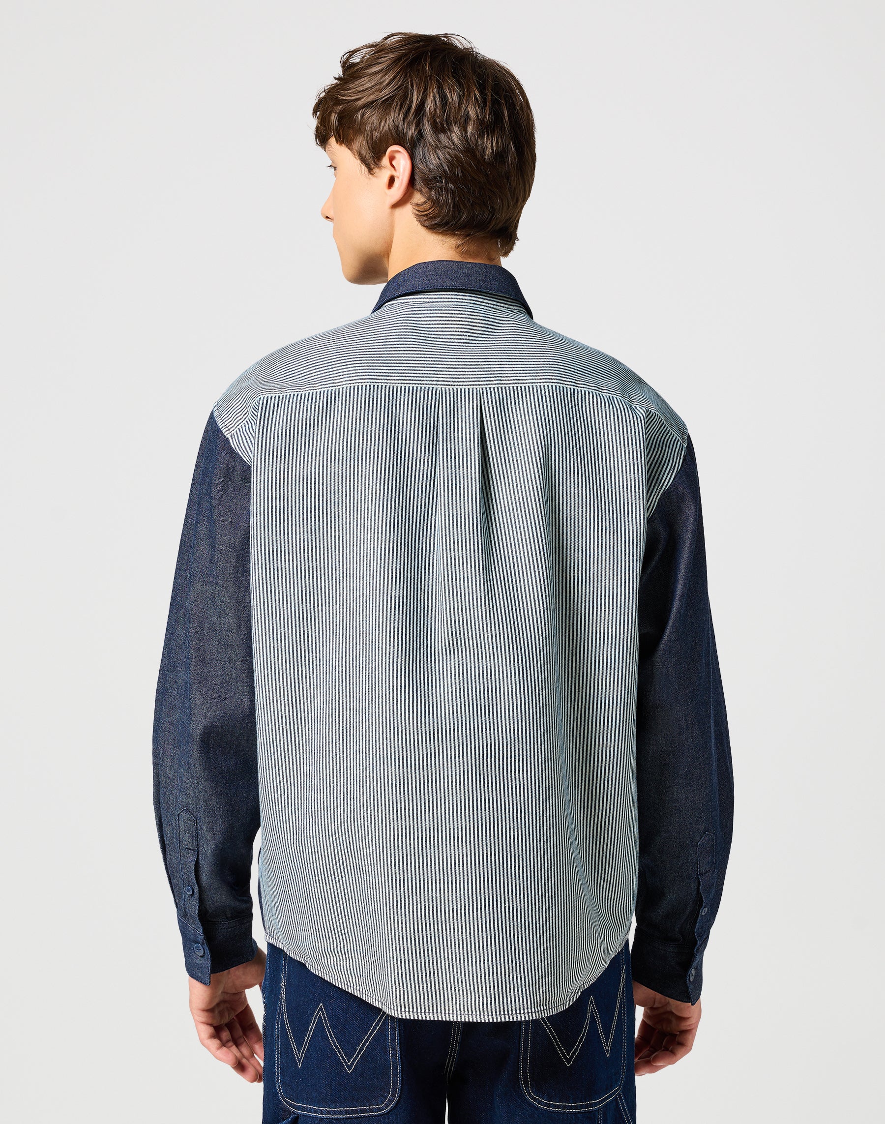 Casey Colorblock Shirt in Mixed Denim Chemises Wrangler   