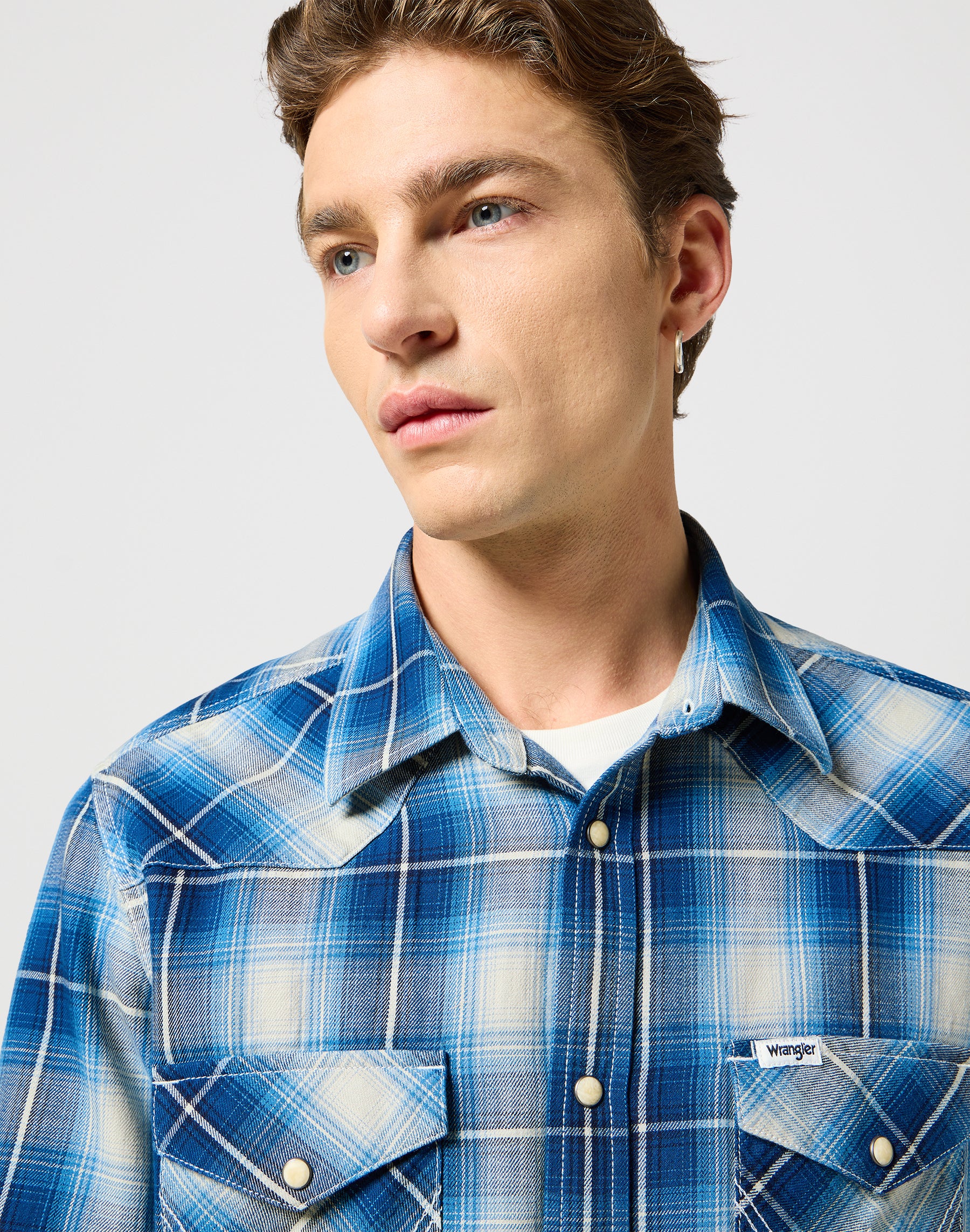 Western Chemise à Buffalo Indigo Chemises Wrangler   