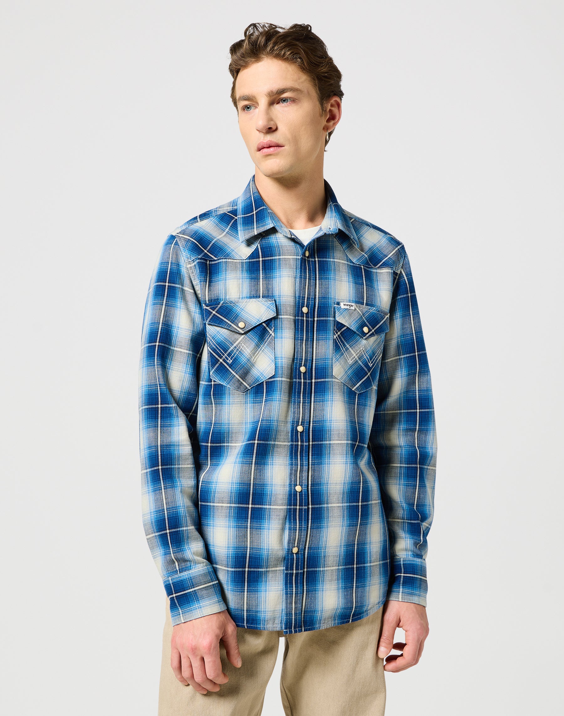 Western Chemise à Buffalo Indigo Chemises Wrangler   