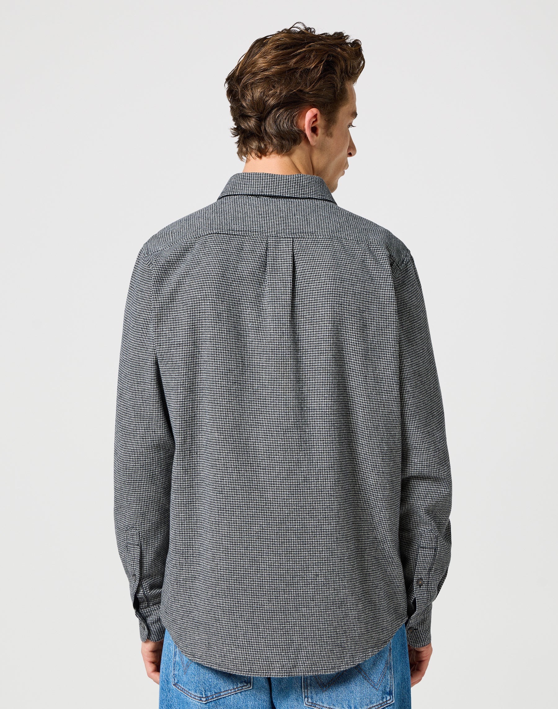 One Pocket Flannel Shirt in Grey Black Chemises Wrangler   