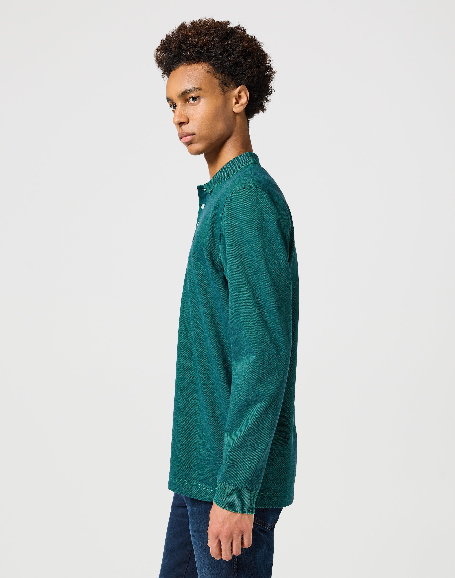 Manches longues Refined Polo in Verdant Green Polos Wrangler   