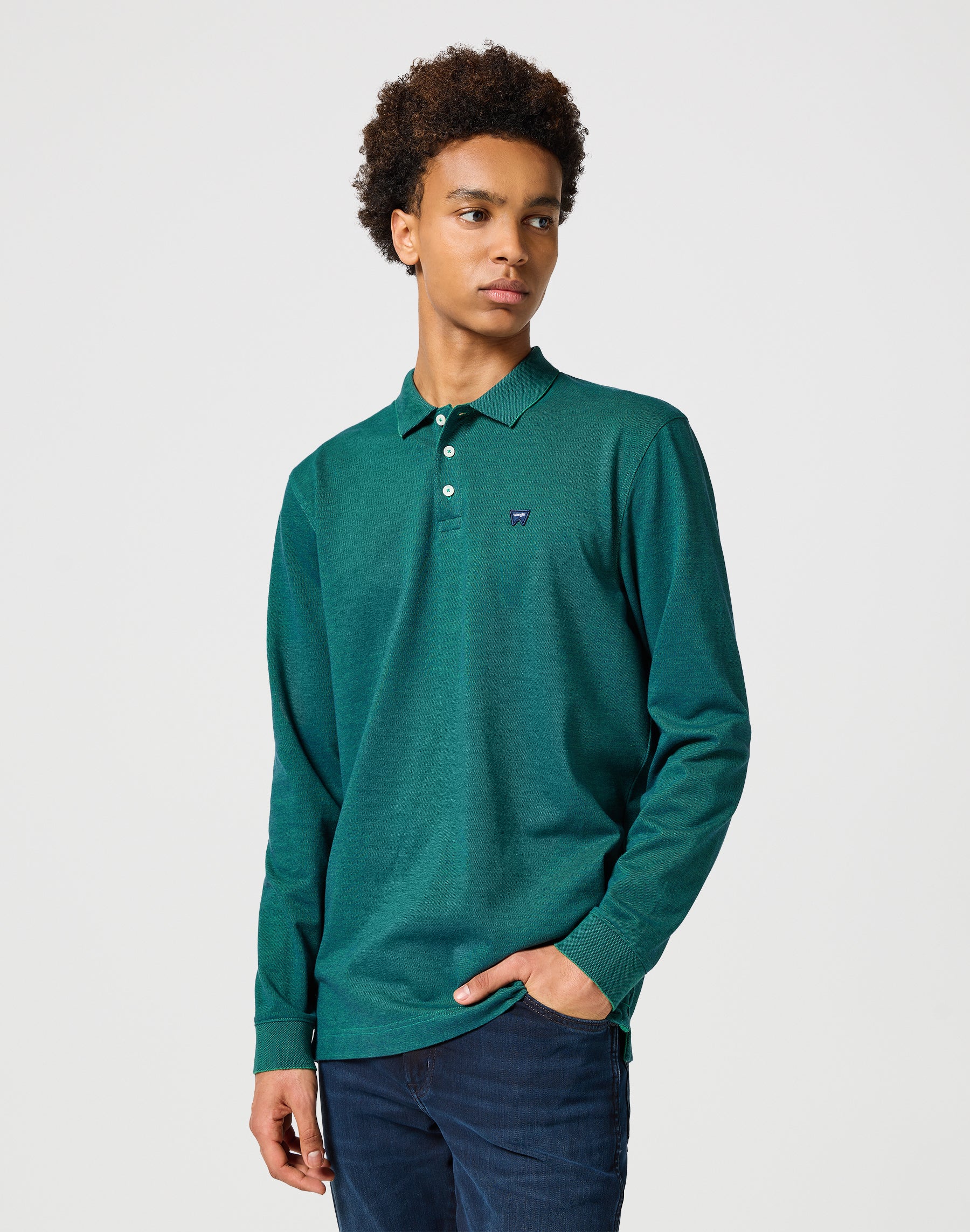 Manches longues Refined Polo in Verdant Green Polos Wrangler   