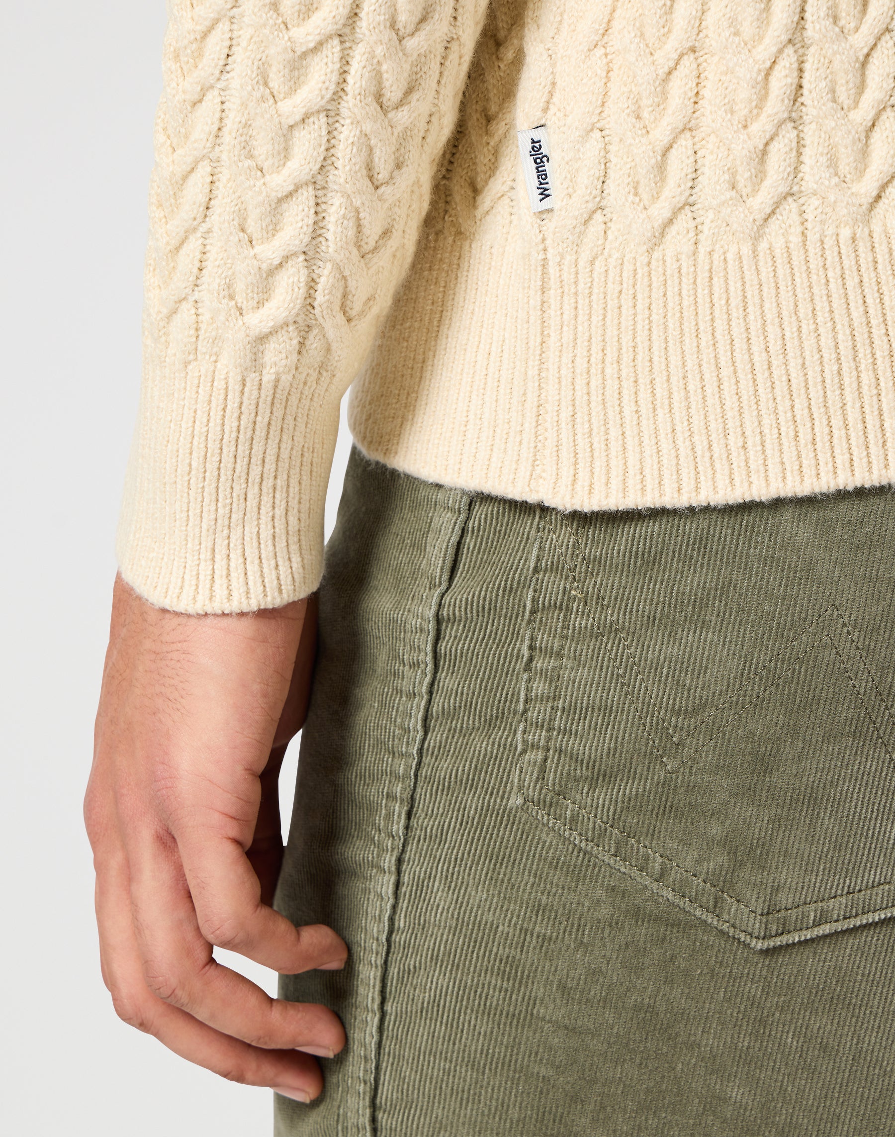 Half Zip Knit en écru Pull Wrangler   