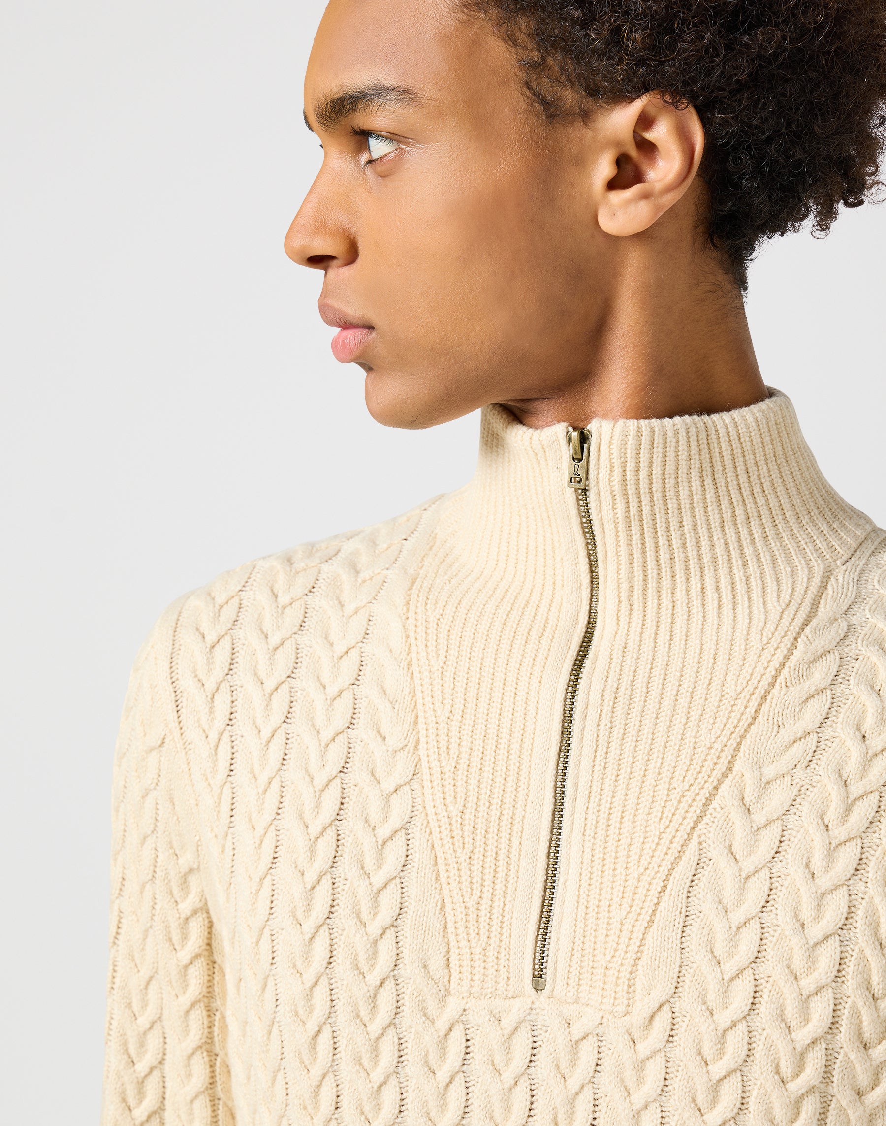 Half Zip Knit en écru Pull Wrangler   