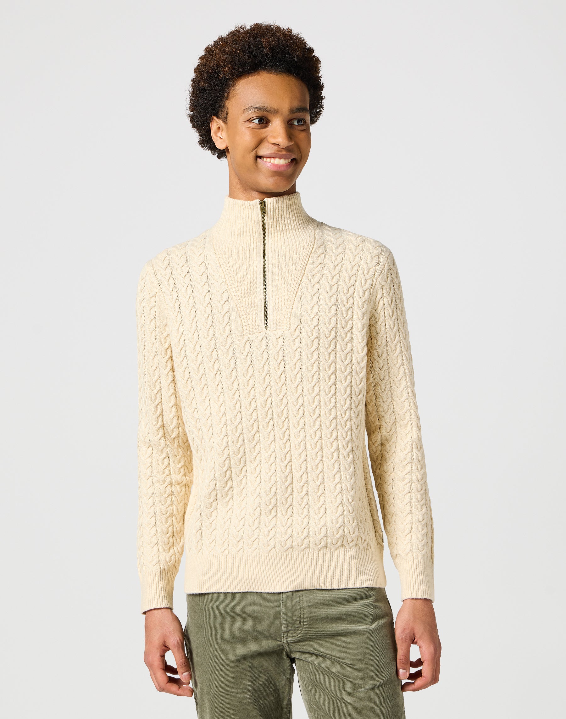 Half Zip Knit en écru Pull Wrangler   