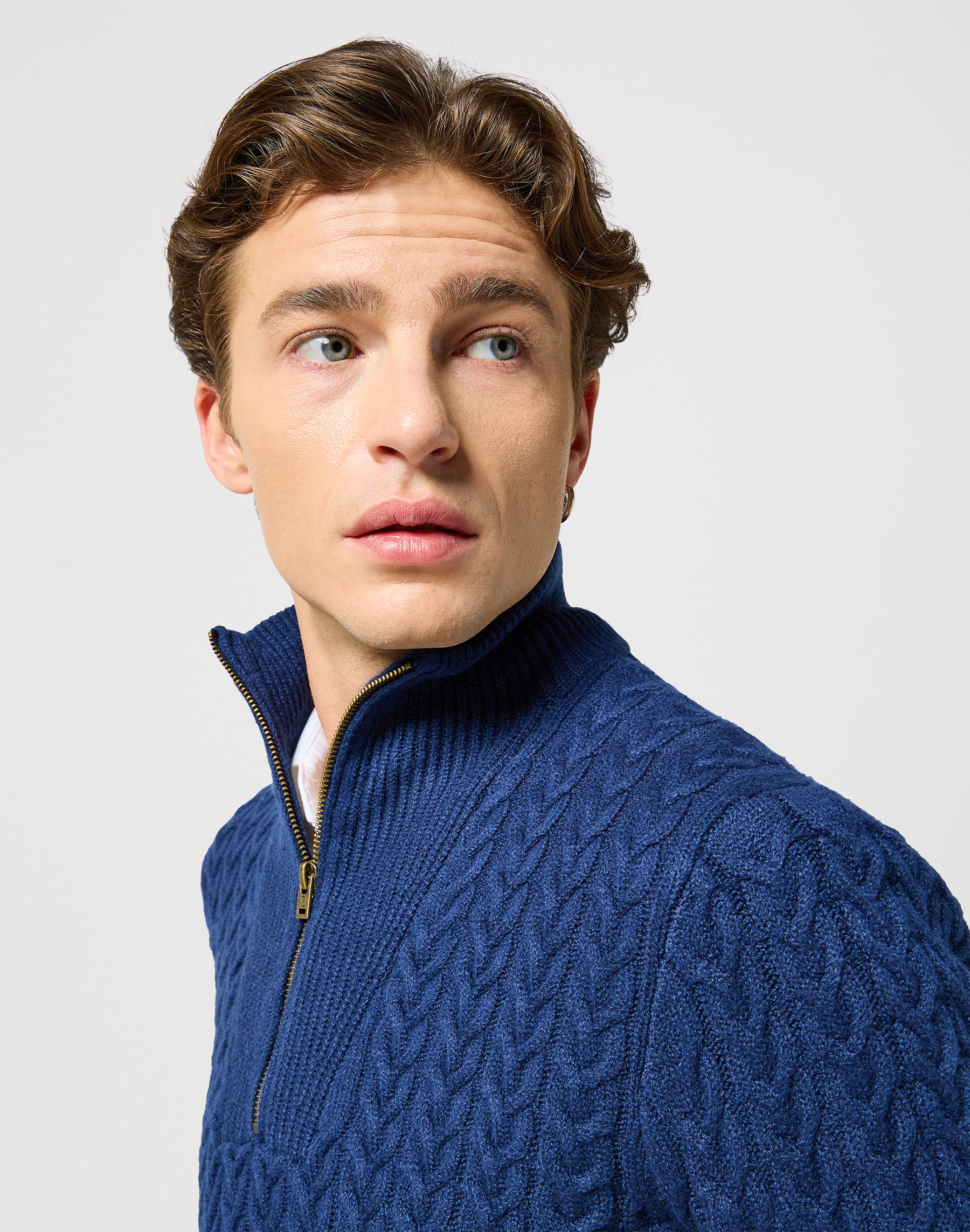 Half Zip Knit in Navy Pullover Wrangler   