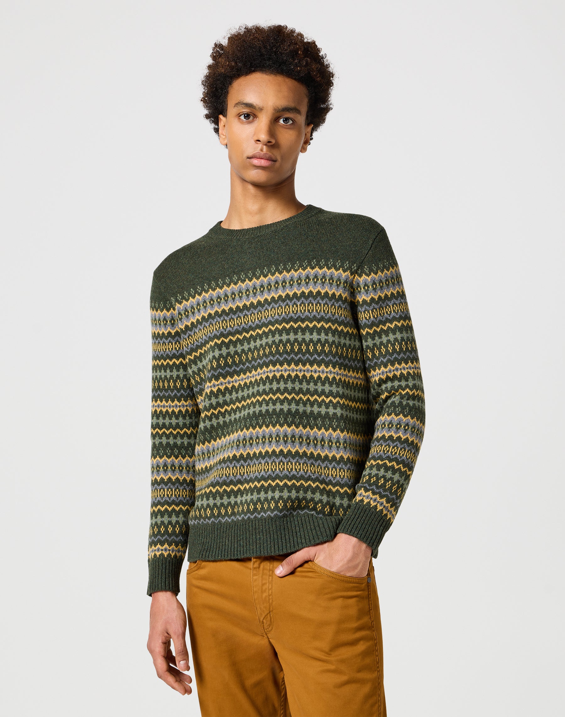 Fairisle Sweater in Verdant Green Pullover Wrangler   