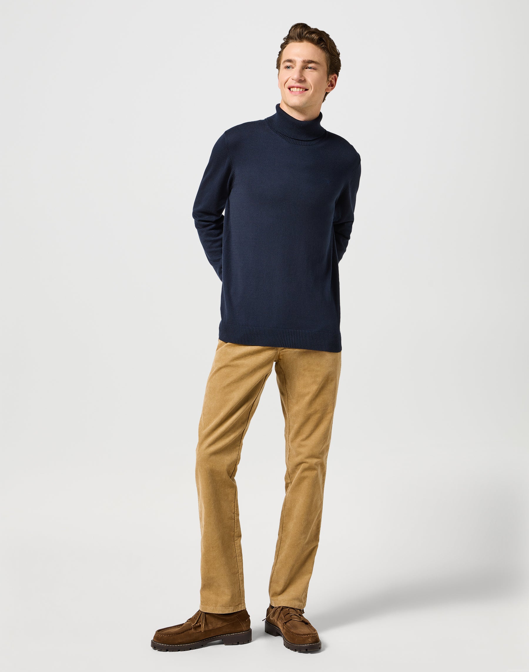 Turtleneck en bleu marine foncé Pull Wrangler   