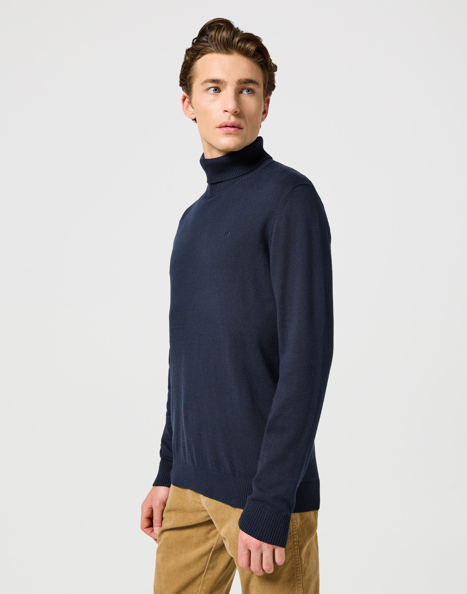 Turtleneck en bleu marine foncé Pull Wrangler   