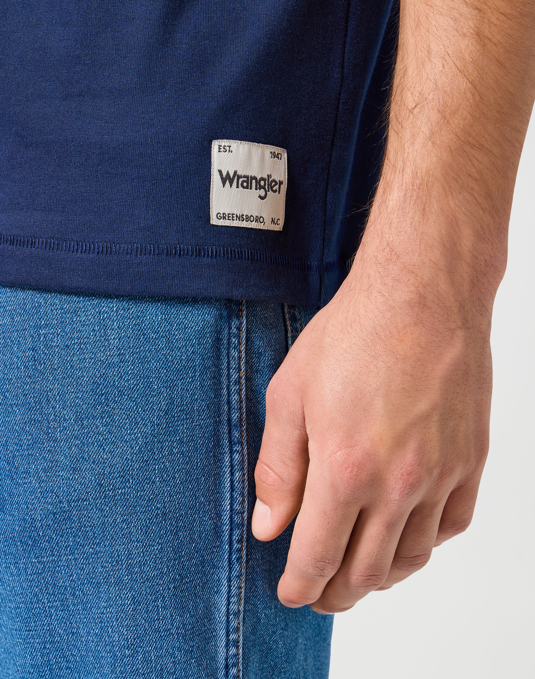 Tee shortleeves Solid in Navy T-shirts Wrangler   