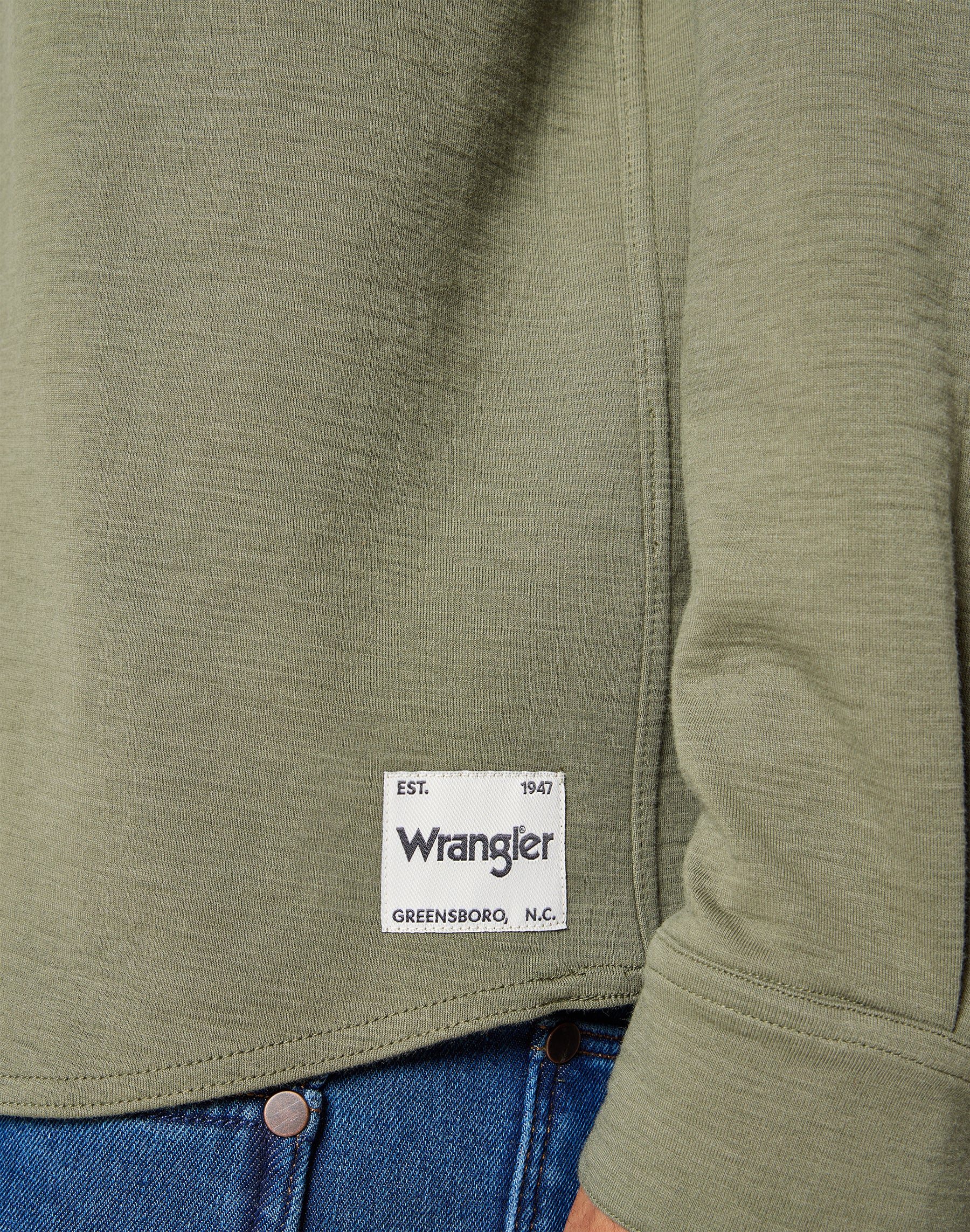 Manches longues Utility Polo in Dusty Olive Polos Wrangler   