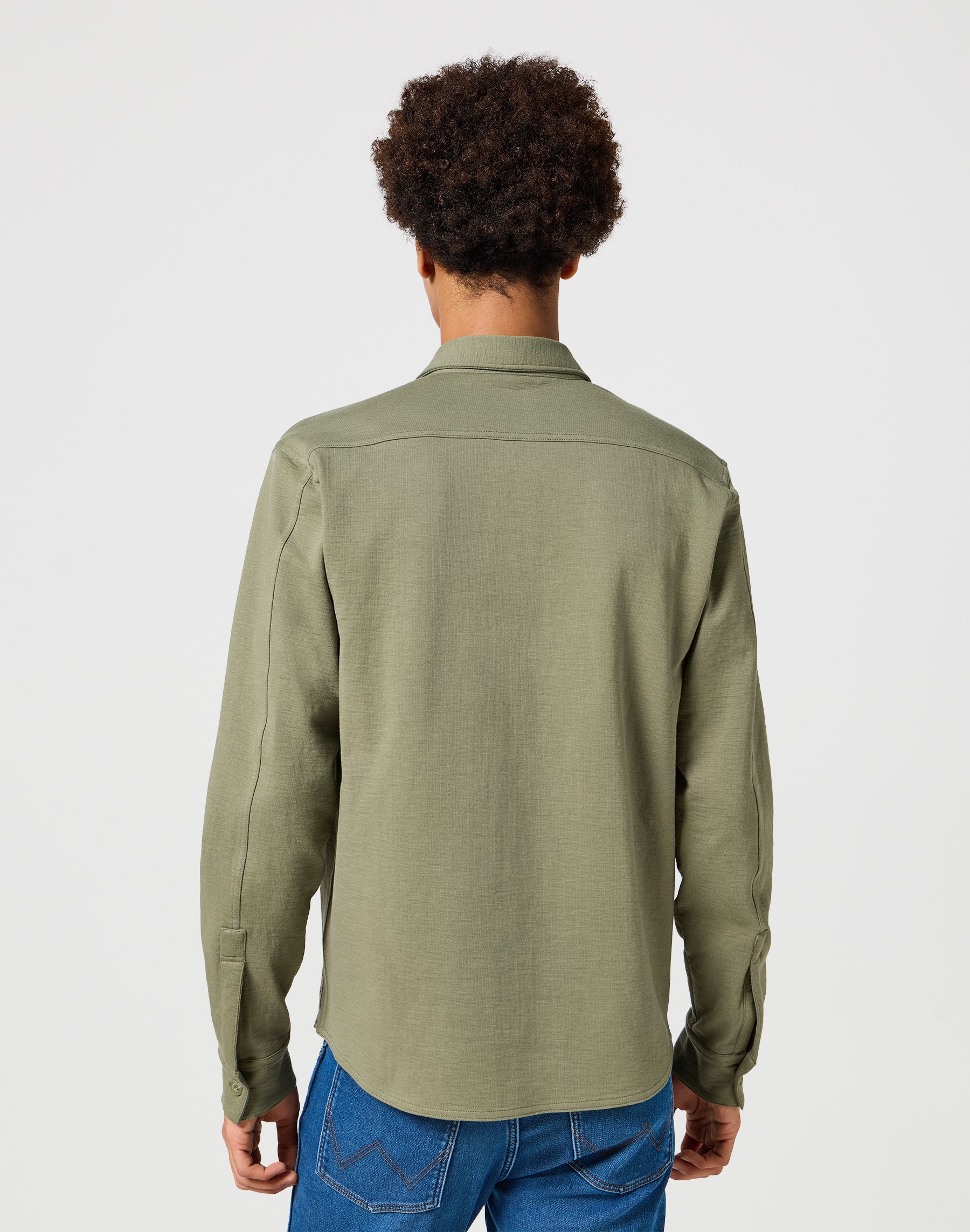 Manches longues Utility Polo in Dusty Olive Polos Wrangler   