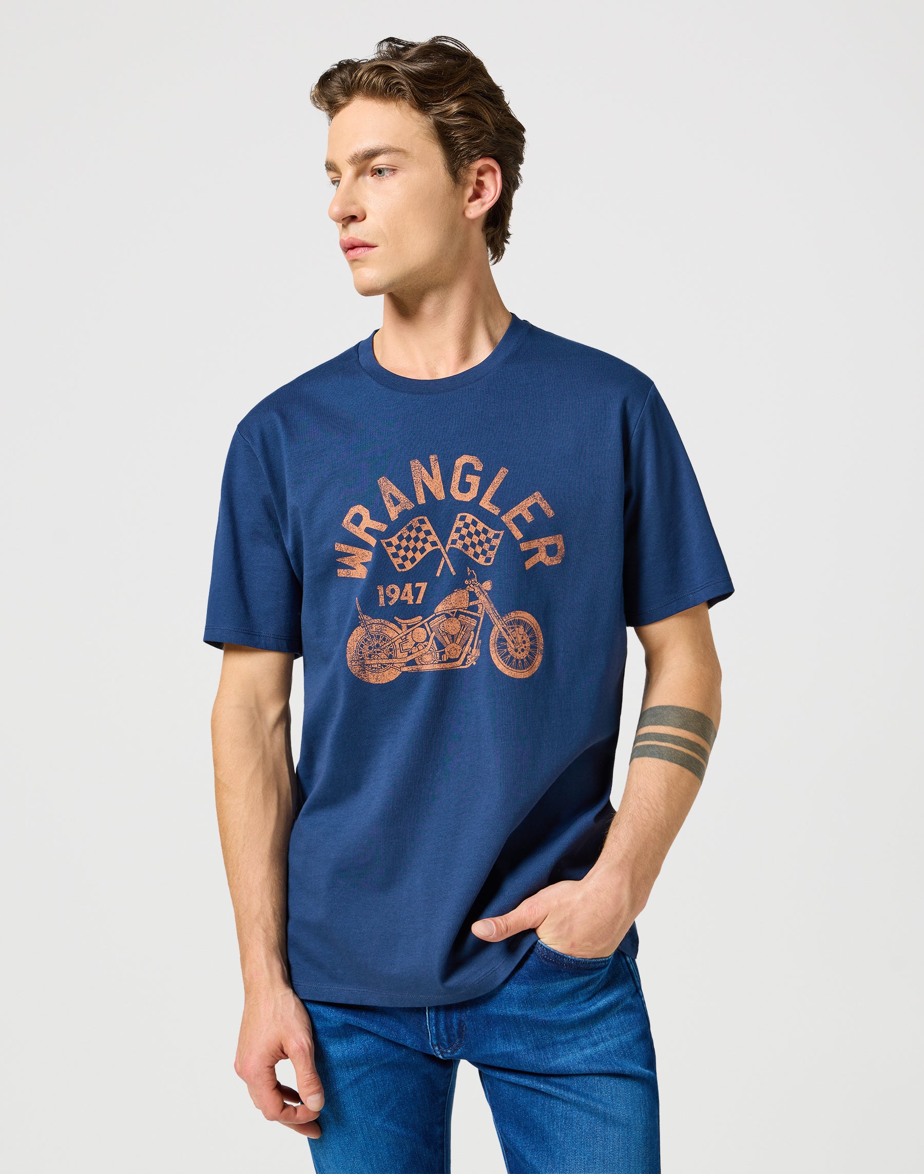 Americana Tee in Navy T-shirts Wrangler   