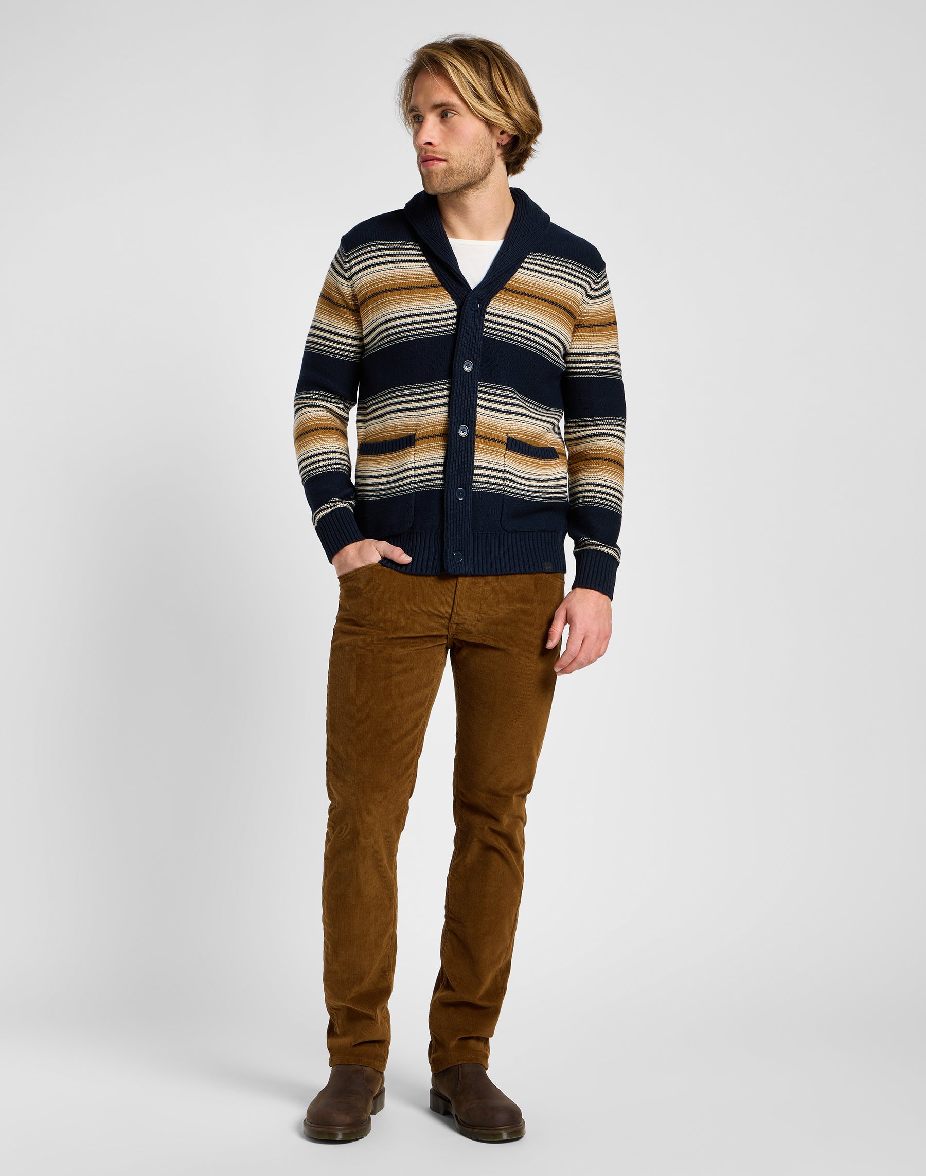 Frontier Cardigan in Navy Cardigans Lee   