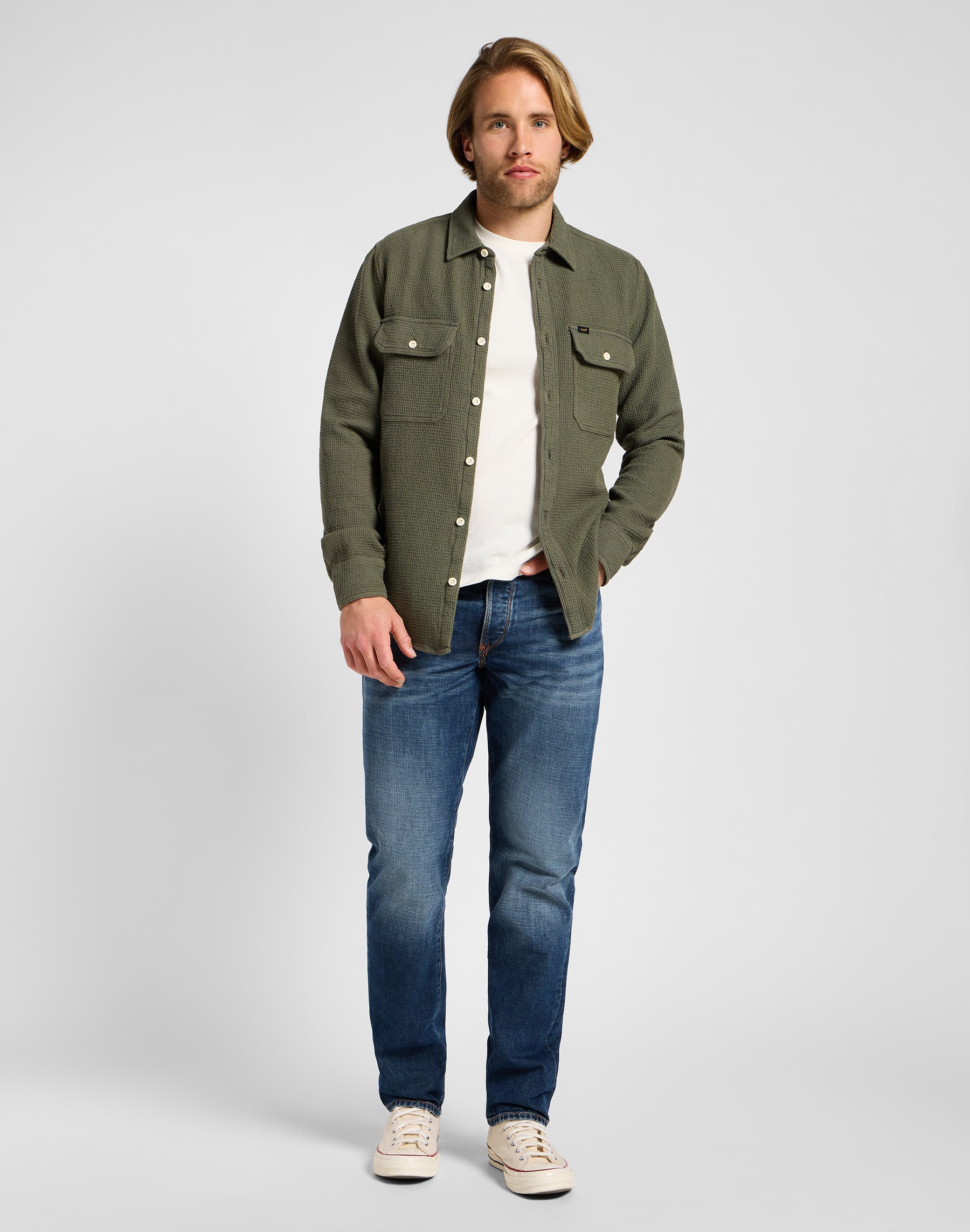 Utility Shirt in Mercantile Green Chemises Lee   