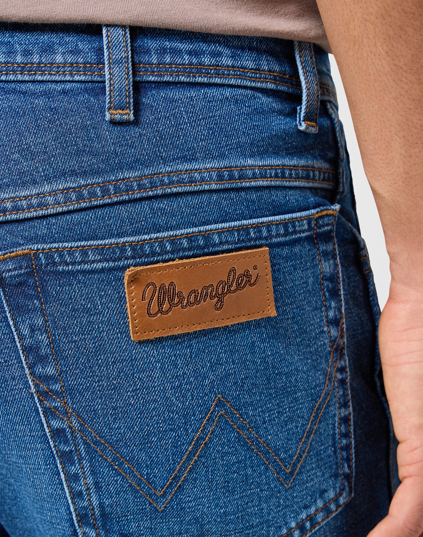 Texas in Sundown Blue Jeans Wrangler   