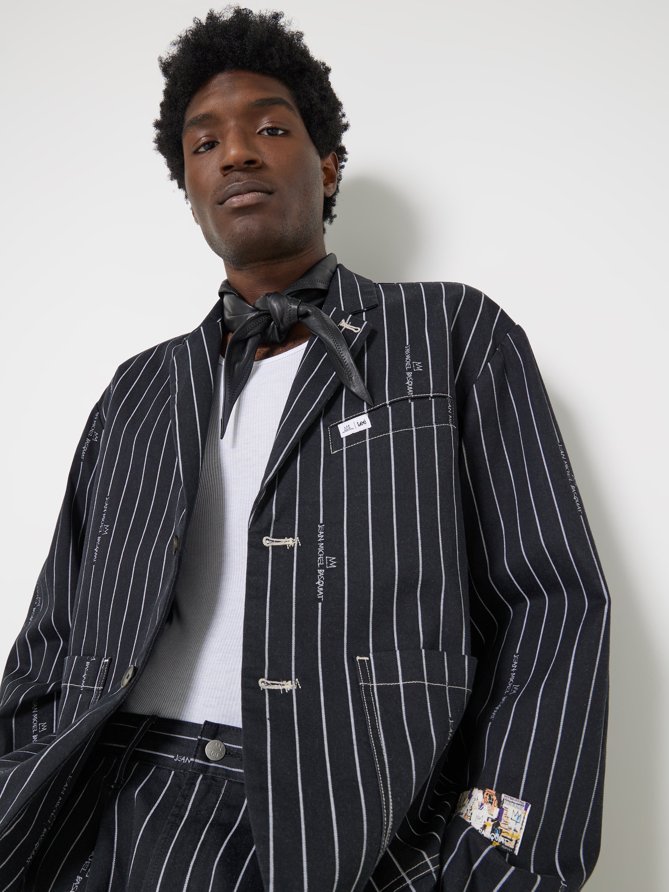 JMB Striped Blazer in Black Vestes Lee   