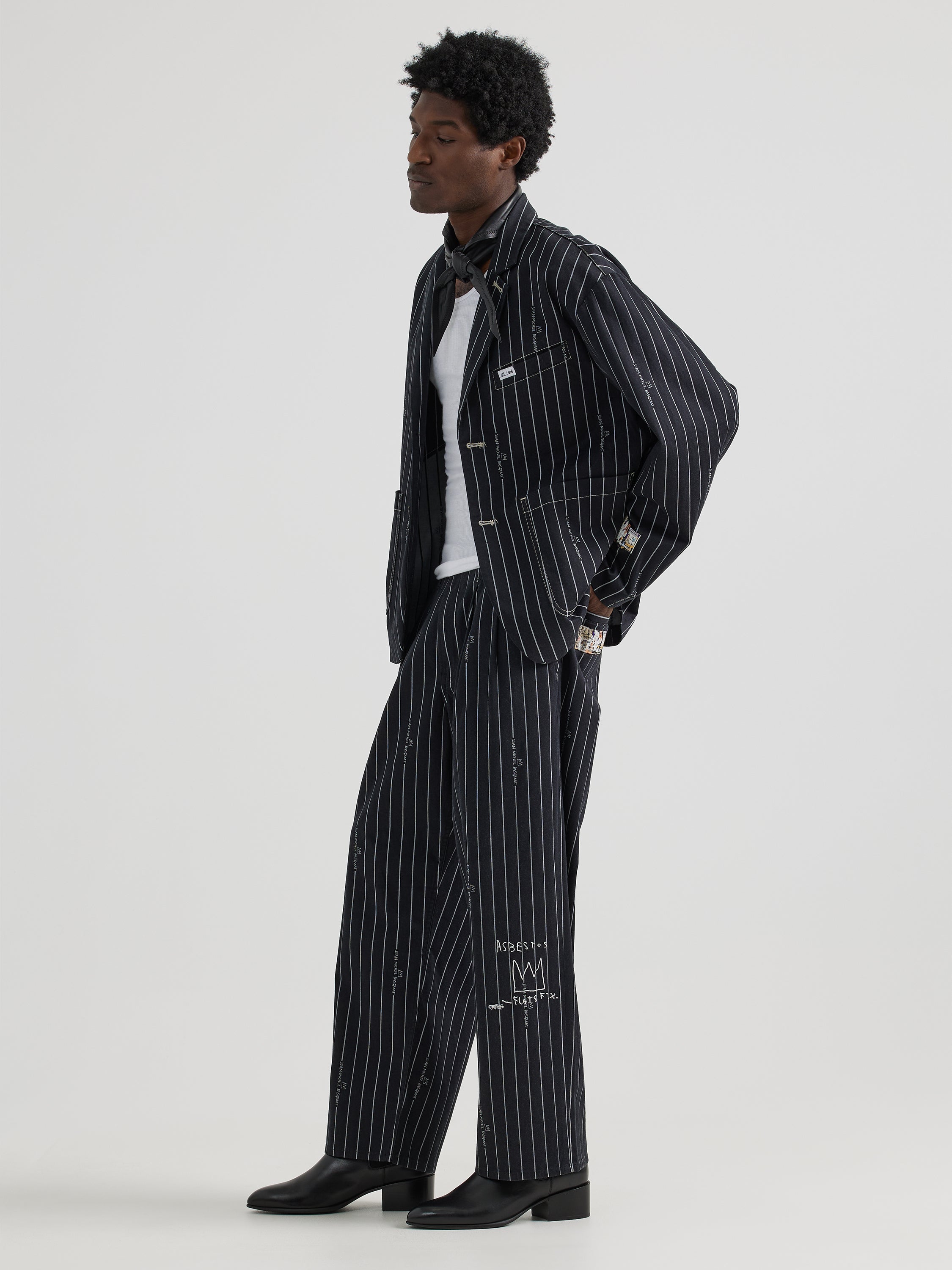 JMB Striped Pantalon en Noir Lee   