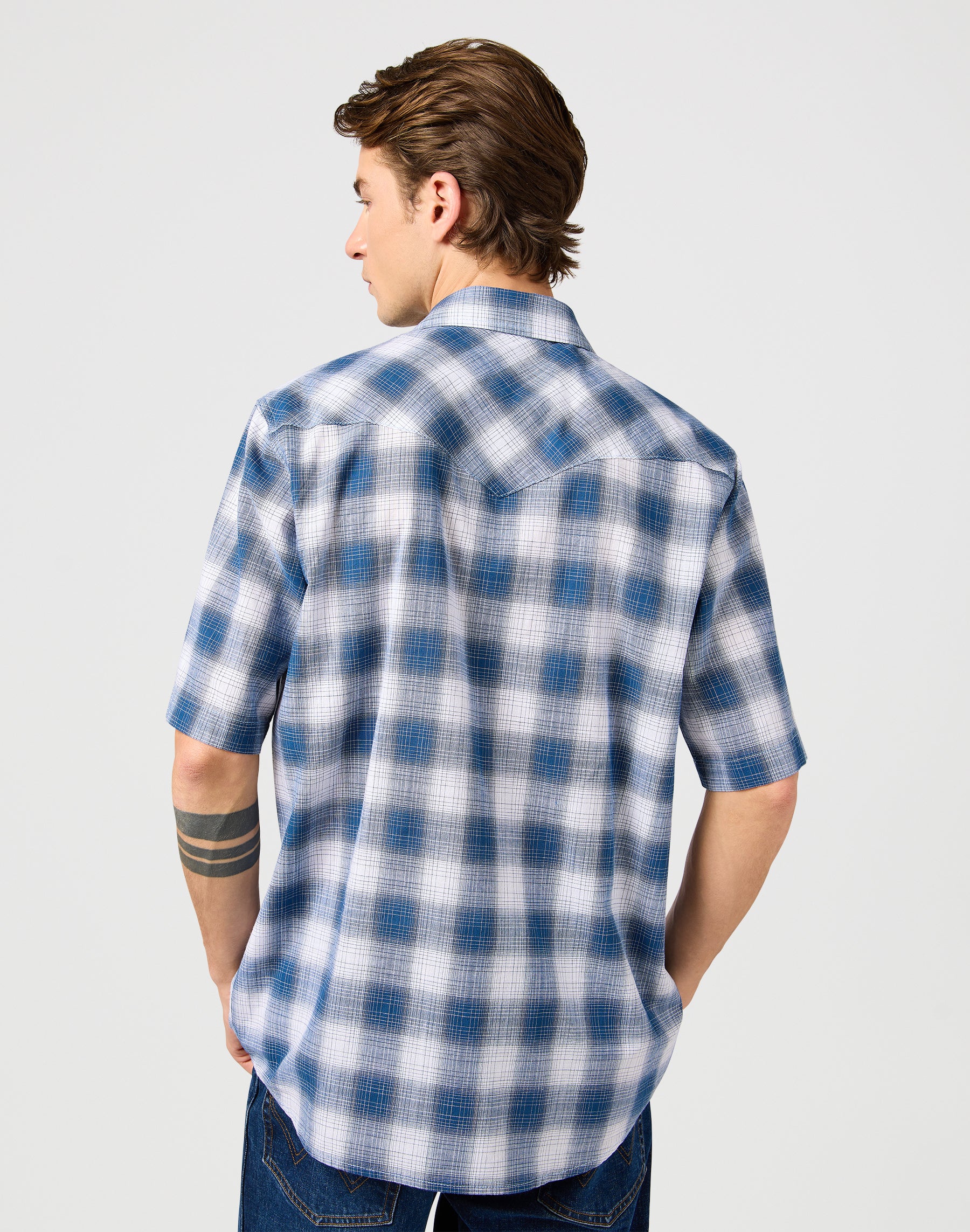 Chemise Western Ss in Blue Shadow Chemises Wrangler