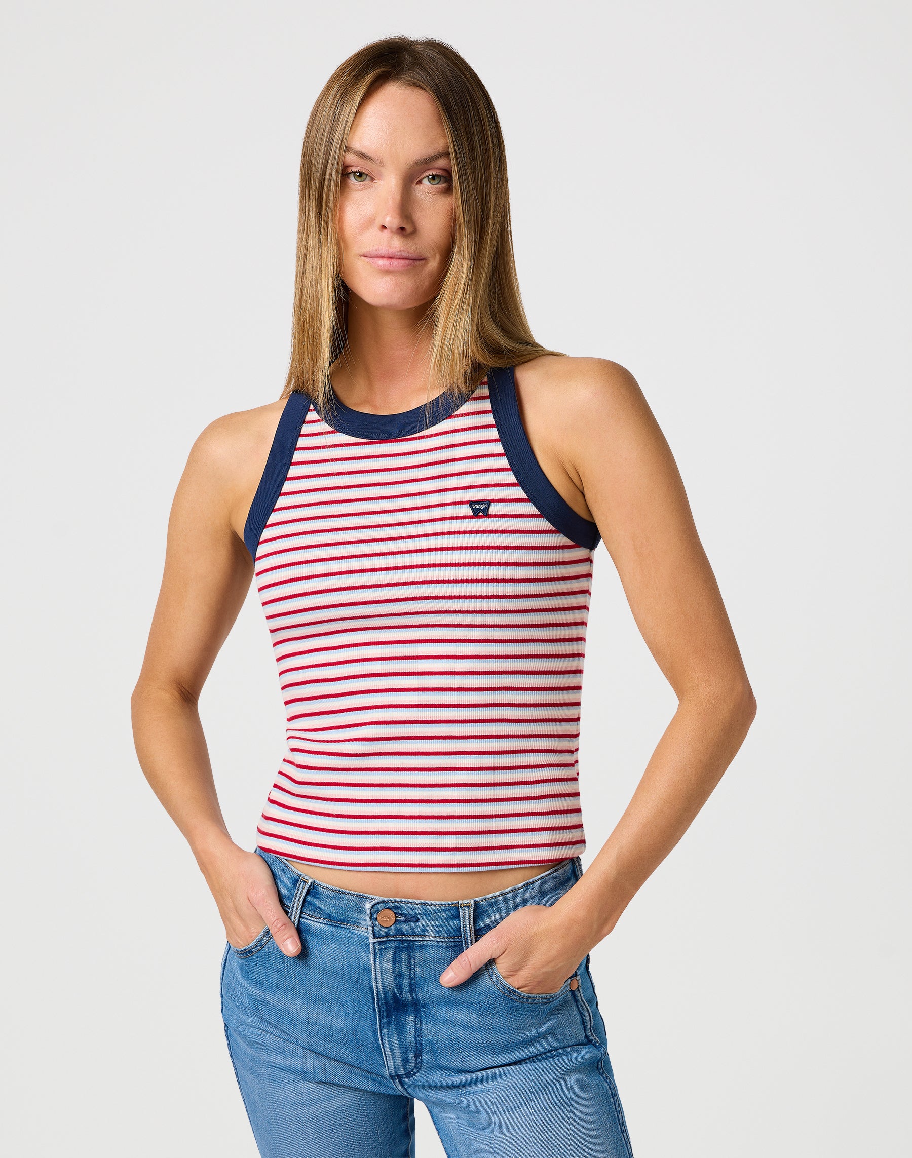 Débardeur Ringer in Chili T-shirts Wrangler
