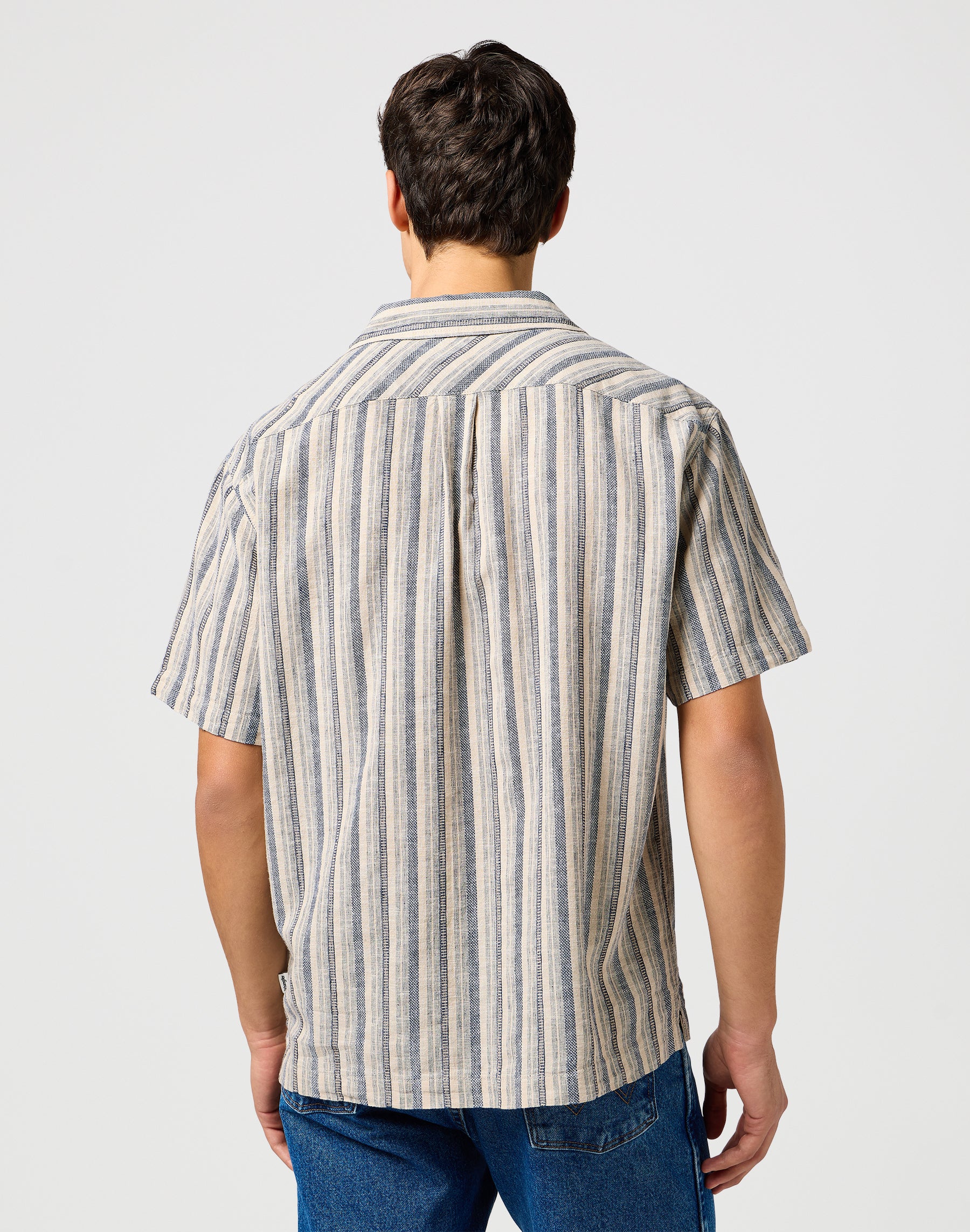 Ss W Resort Shirt in Indigo Stripe Chemises Wrangler