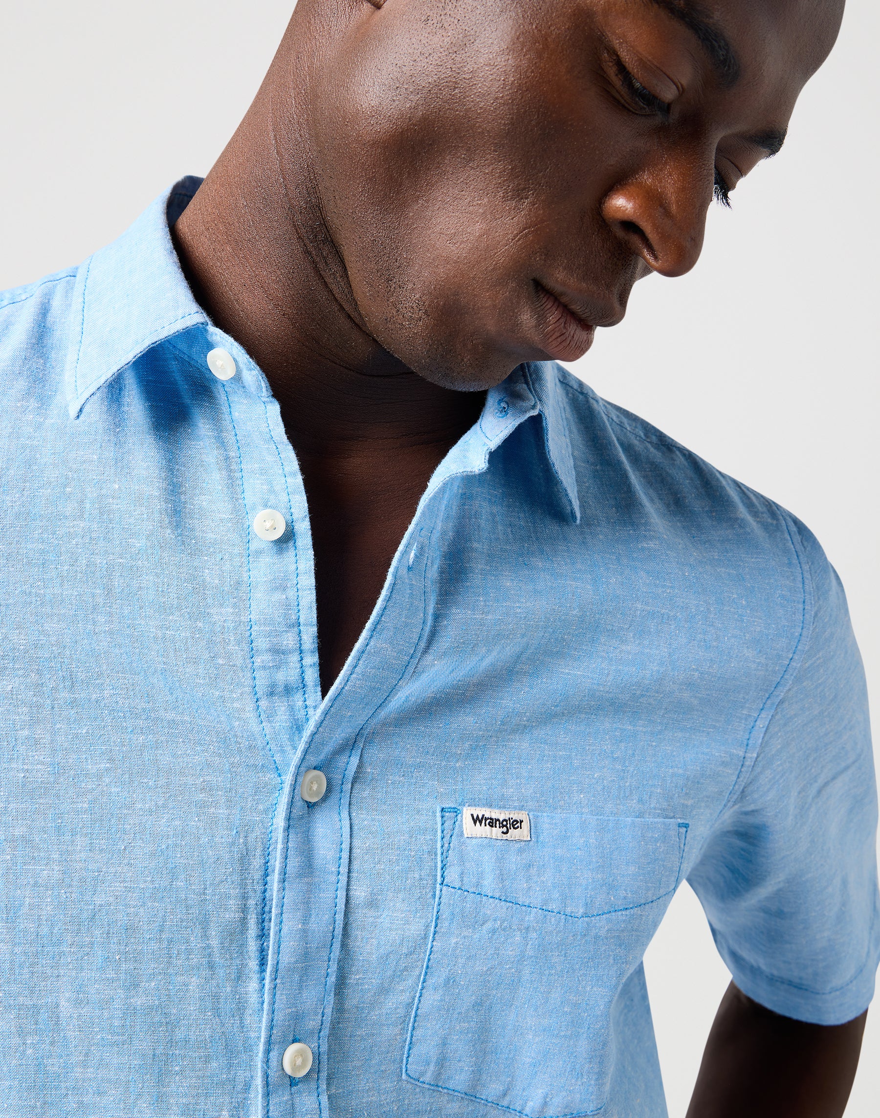 Ss 1 Pkt Shirt in Pacific Blue Chemises Wrangler