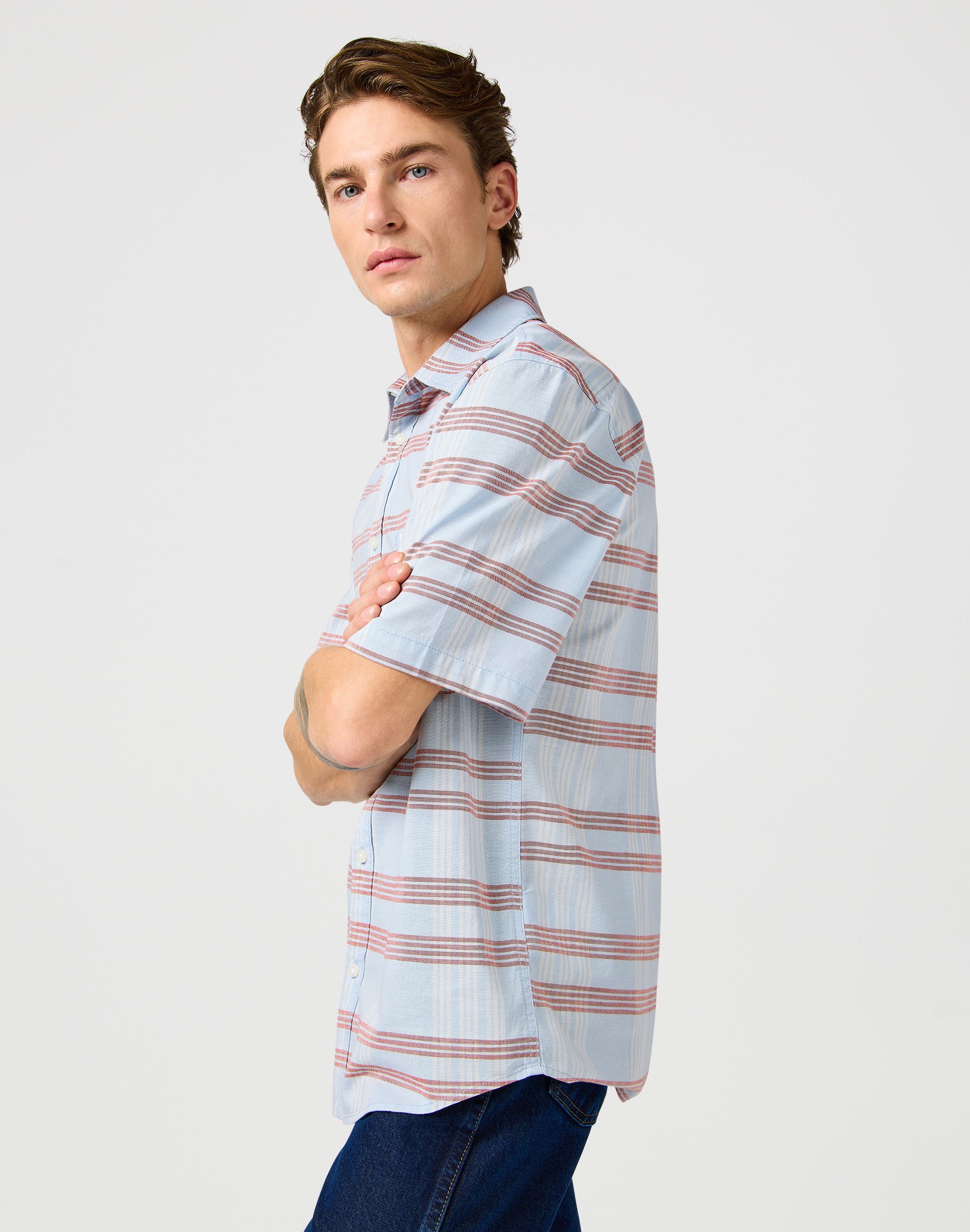 Ss 1 Pkt Shirt à Niagara Mist Chemises Wrangler