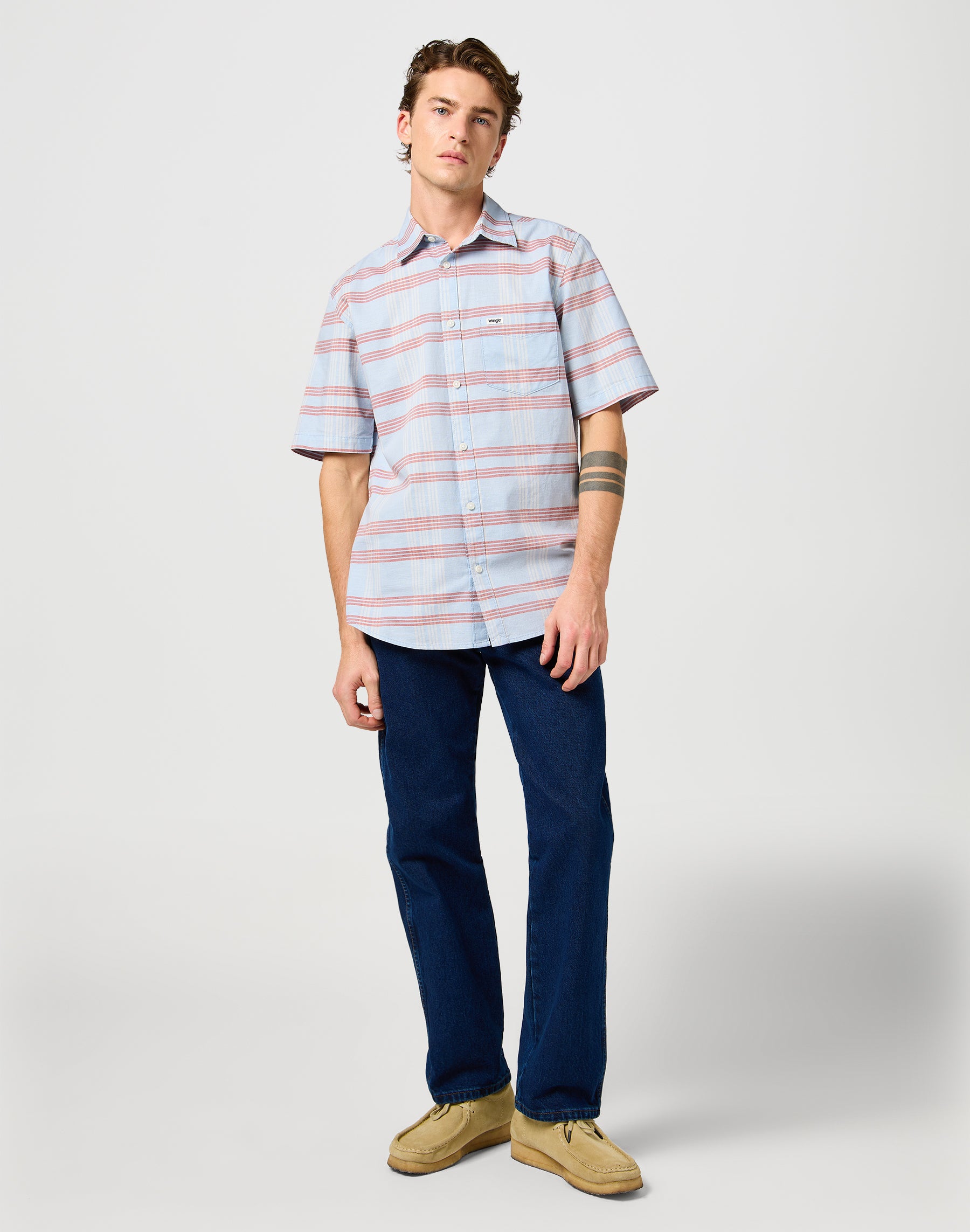 Ss 1 Pkt Shirt à Niagara Mist Chemises Wrangler