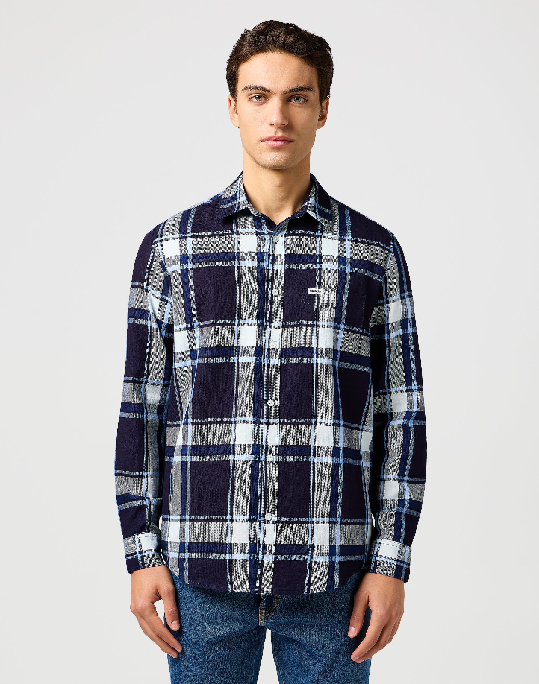 1 pt Shirt in Large Indigo Plaid Chemises Wrangler