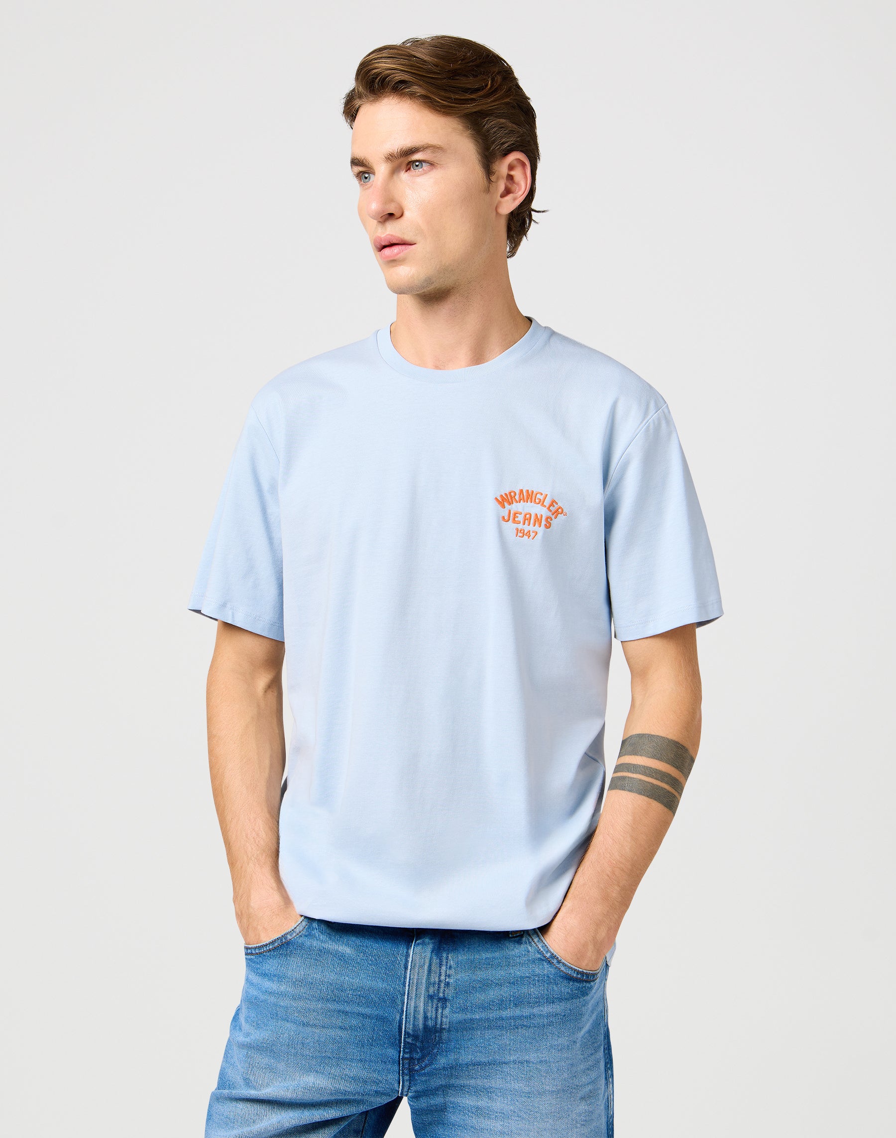 Small Logo Tee in Niagara Mist T-shirts Wrangler