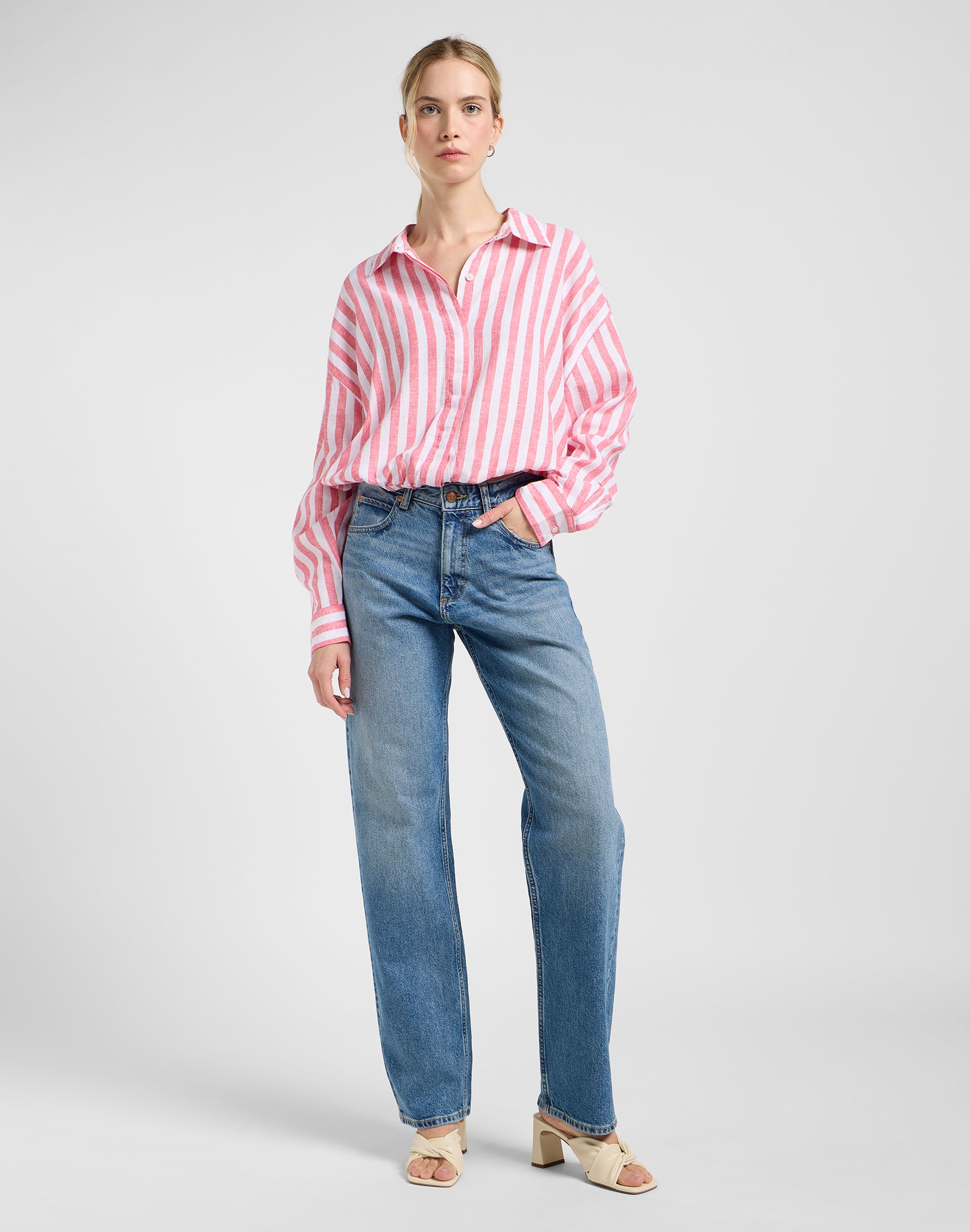 Elasticated Shirt in Lychee Awning Chemises Lee