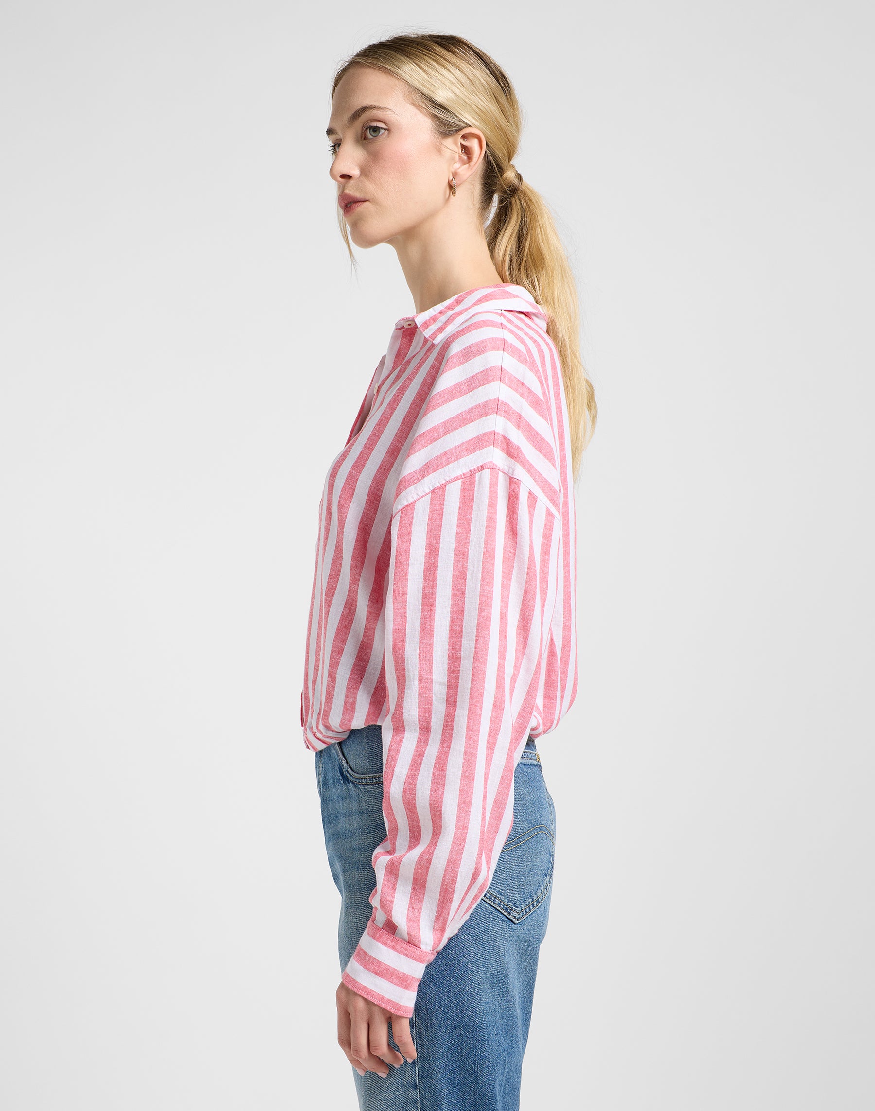 Elasticated Shirt in Lychee Awning Chemises Lee