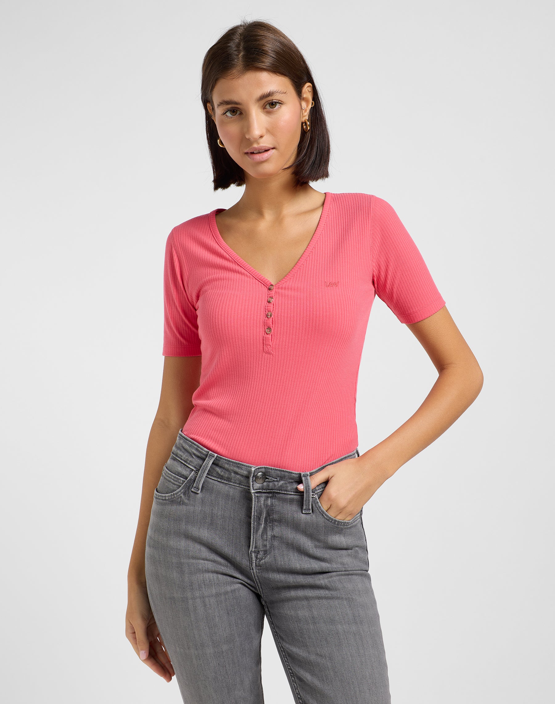 Ss Henley dans Lychee T-shirts Lee