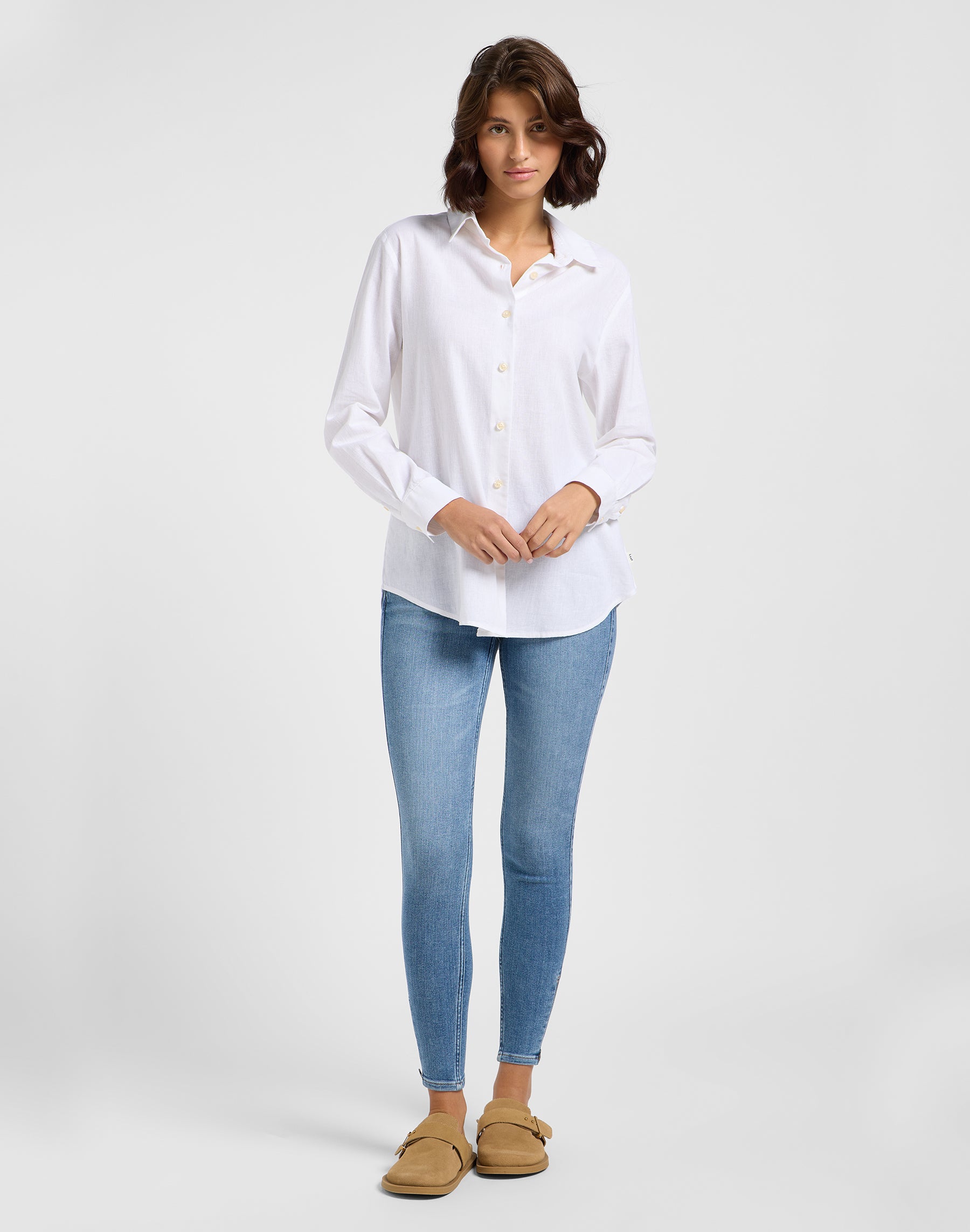 Pocketless Shirt in Bright White Chemises Lee