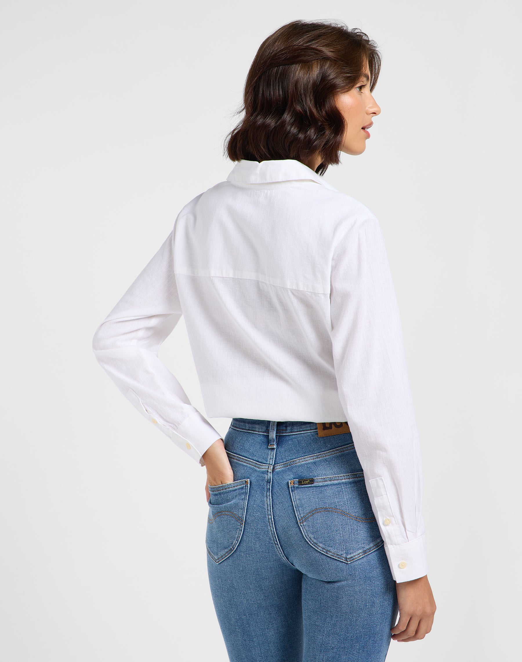 Pocketless Shirt in Bright White Chemises Lee