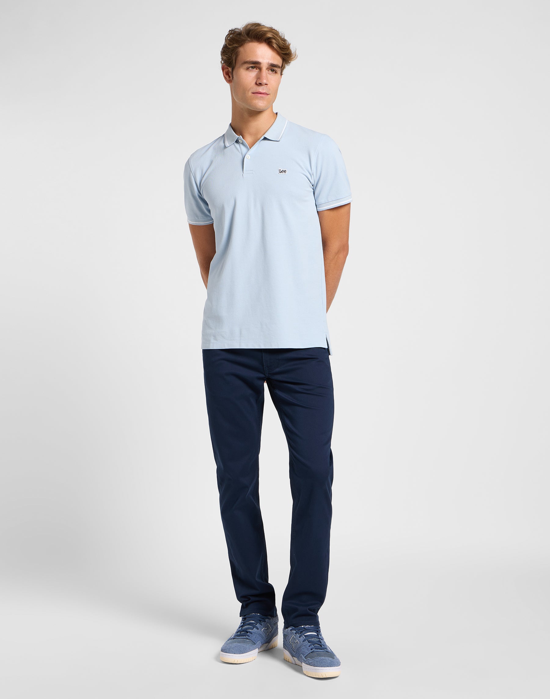 Polo piqué en Shy Blue T-shirts Lee