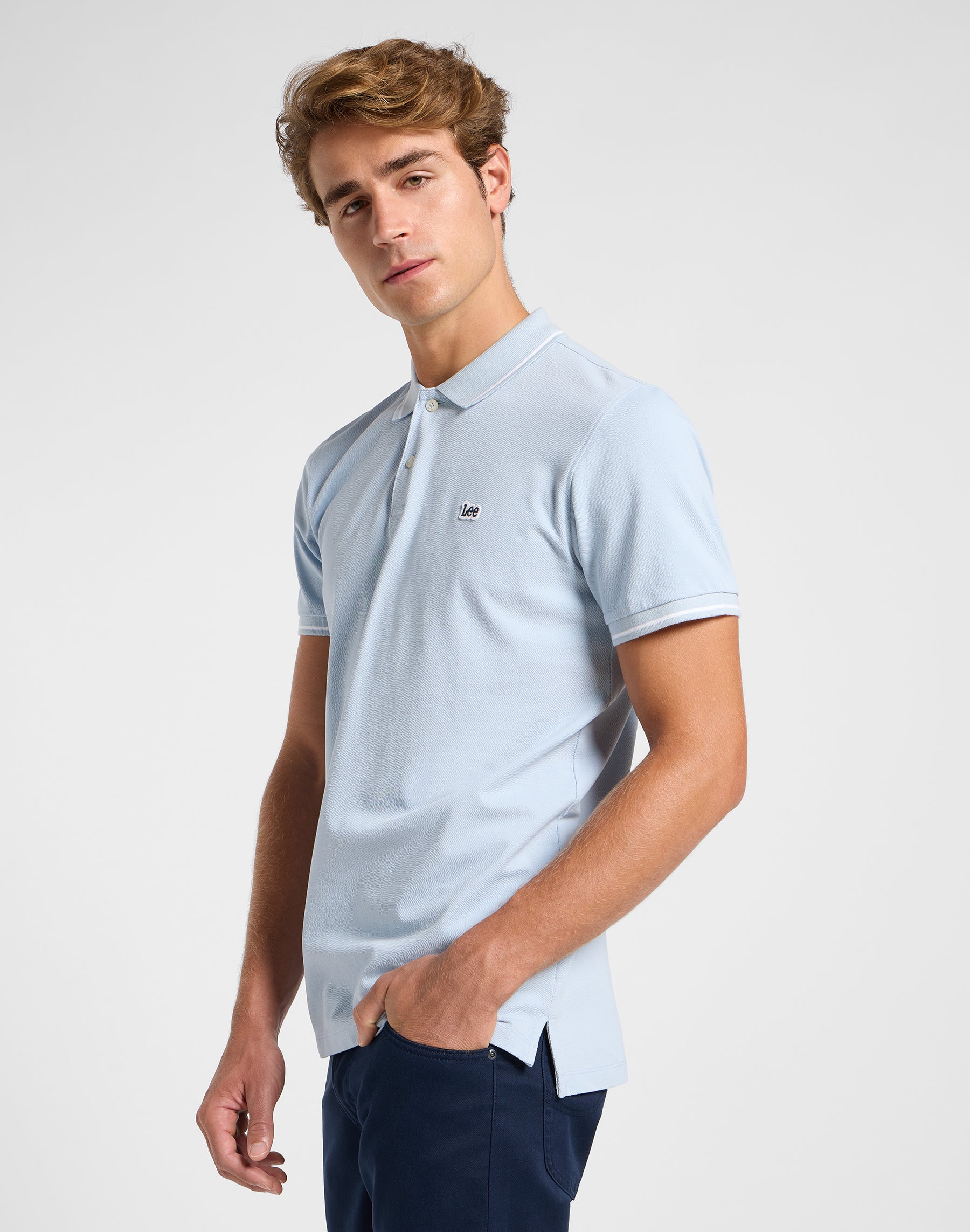 Polo piqué en Shy Blue T-shirts Lee